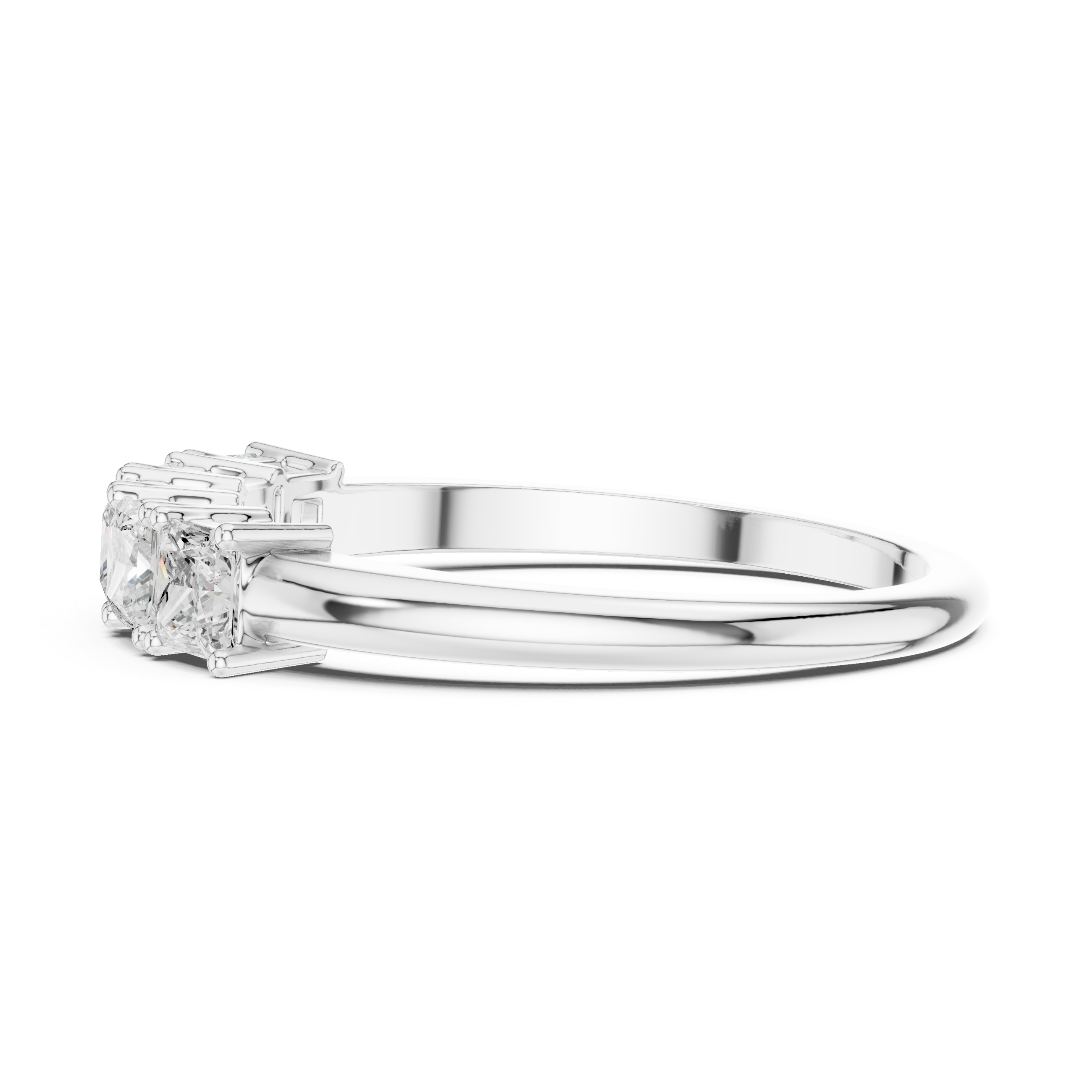 1.4 mm Elegant Princess Cut Moissanite Band