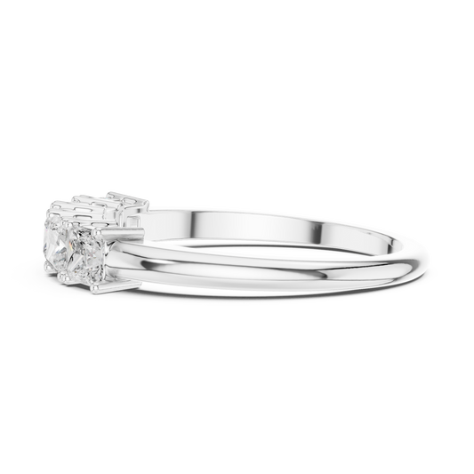 1.4 mm Elegant Princess Cut Moissanite Band