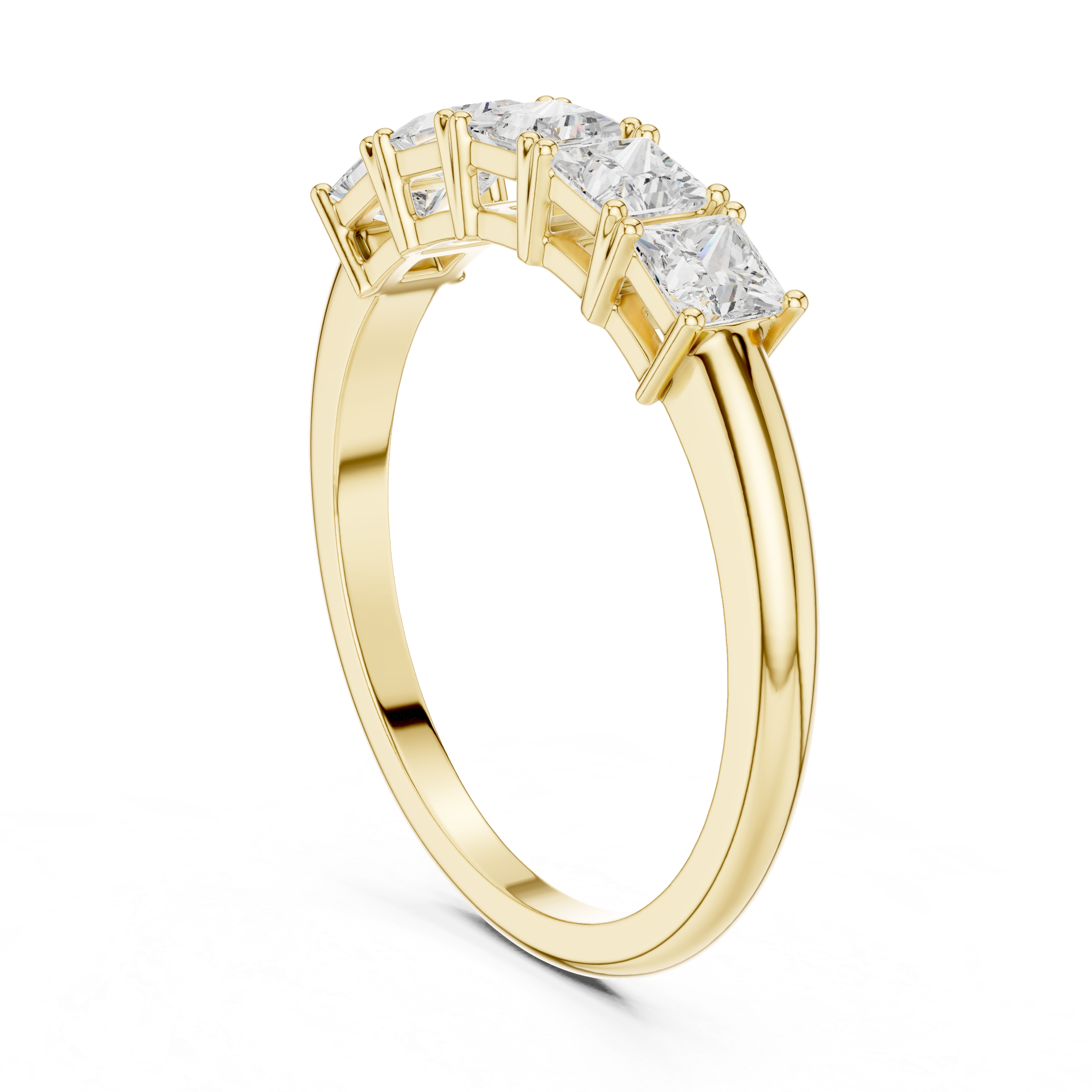 1.4 mm Elegant Princess Cut Moissanite Band