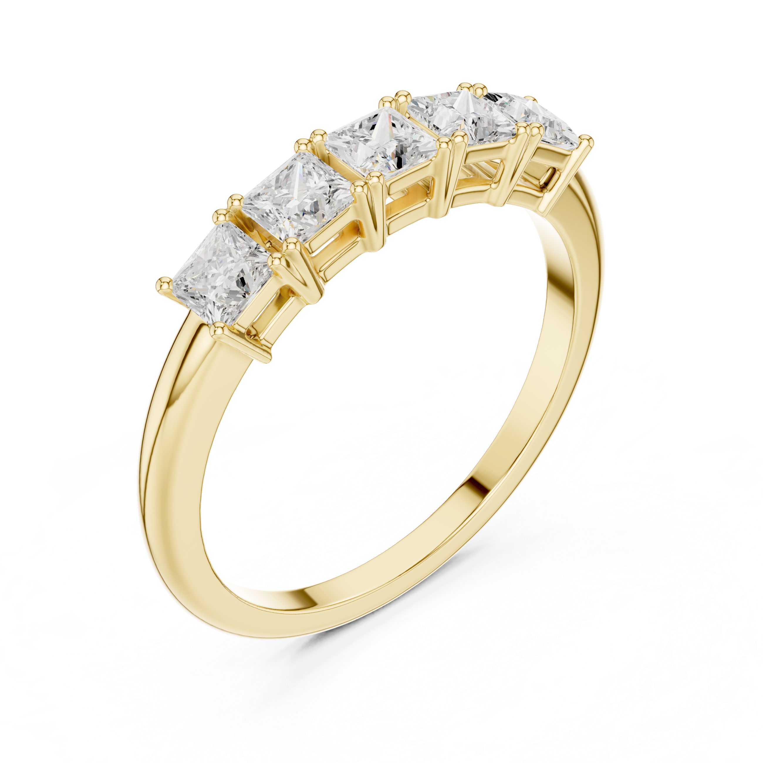 1.4 mm Elegant Princess Cut Moissanite Band
