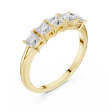 1.4 mm Elegant Princess Cut Moissanite Band