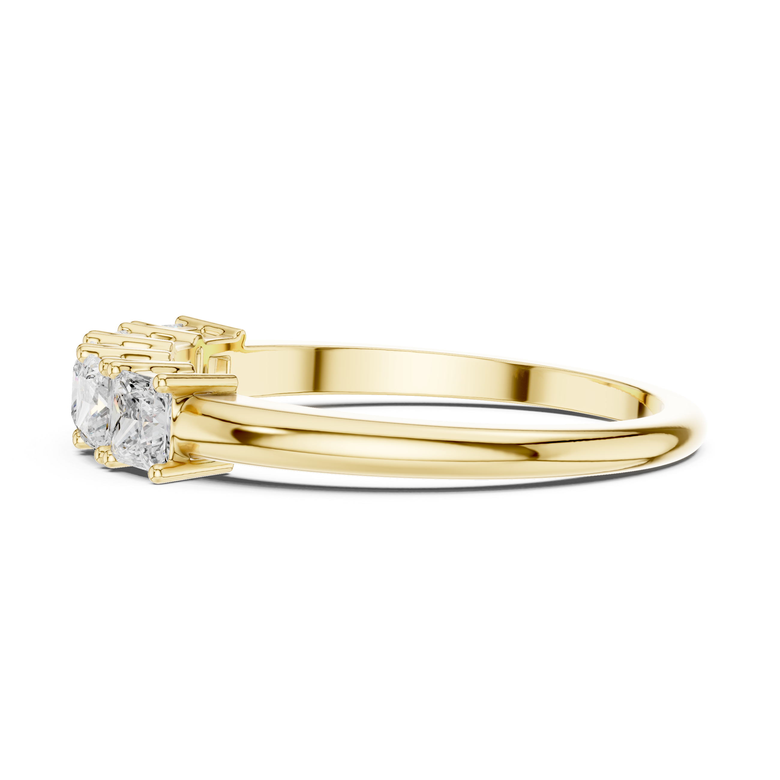 1.4 mm Elegant Princess Cut Moissanite Band