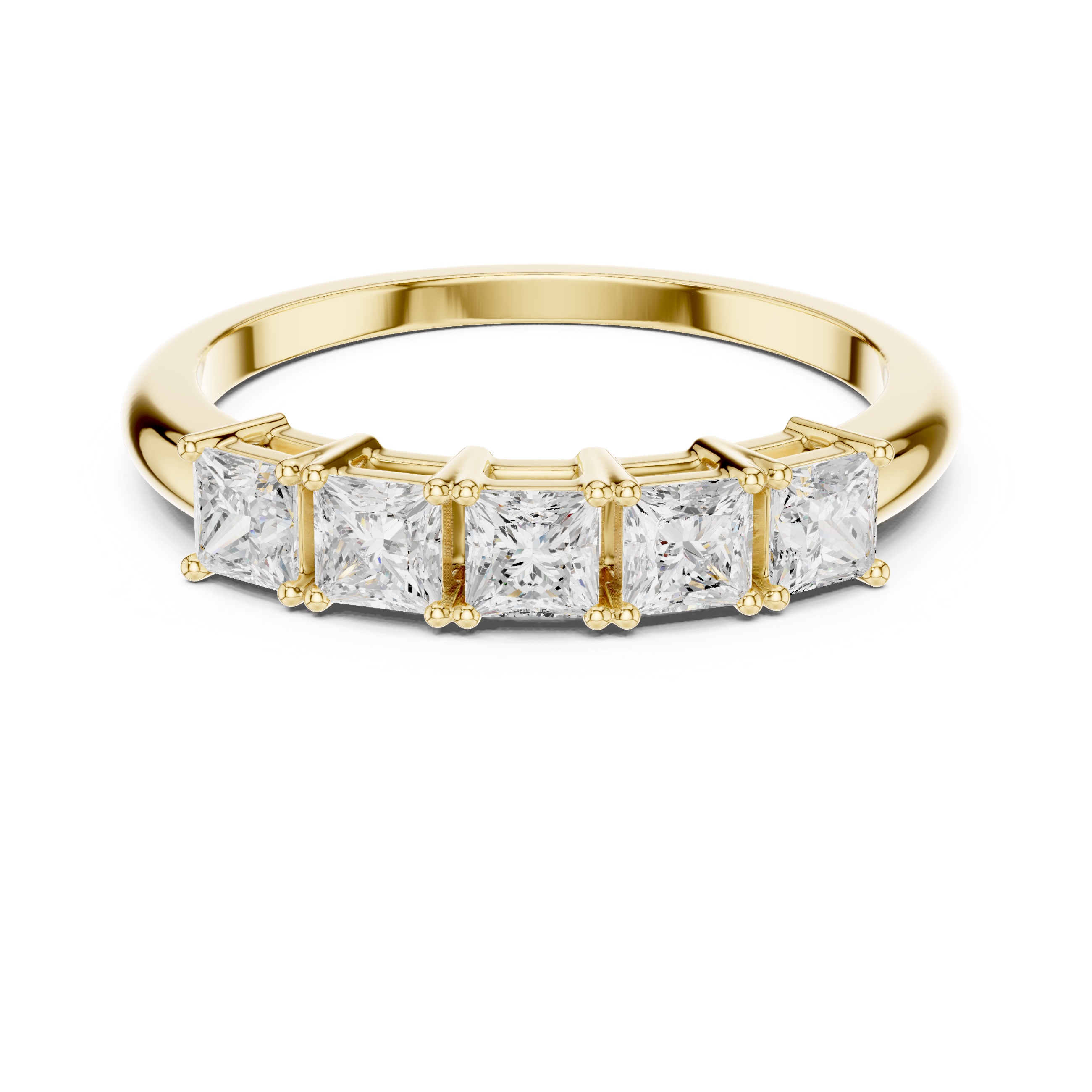 1.4 mm Elegant Princess Cut Moissanite Band