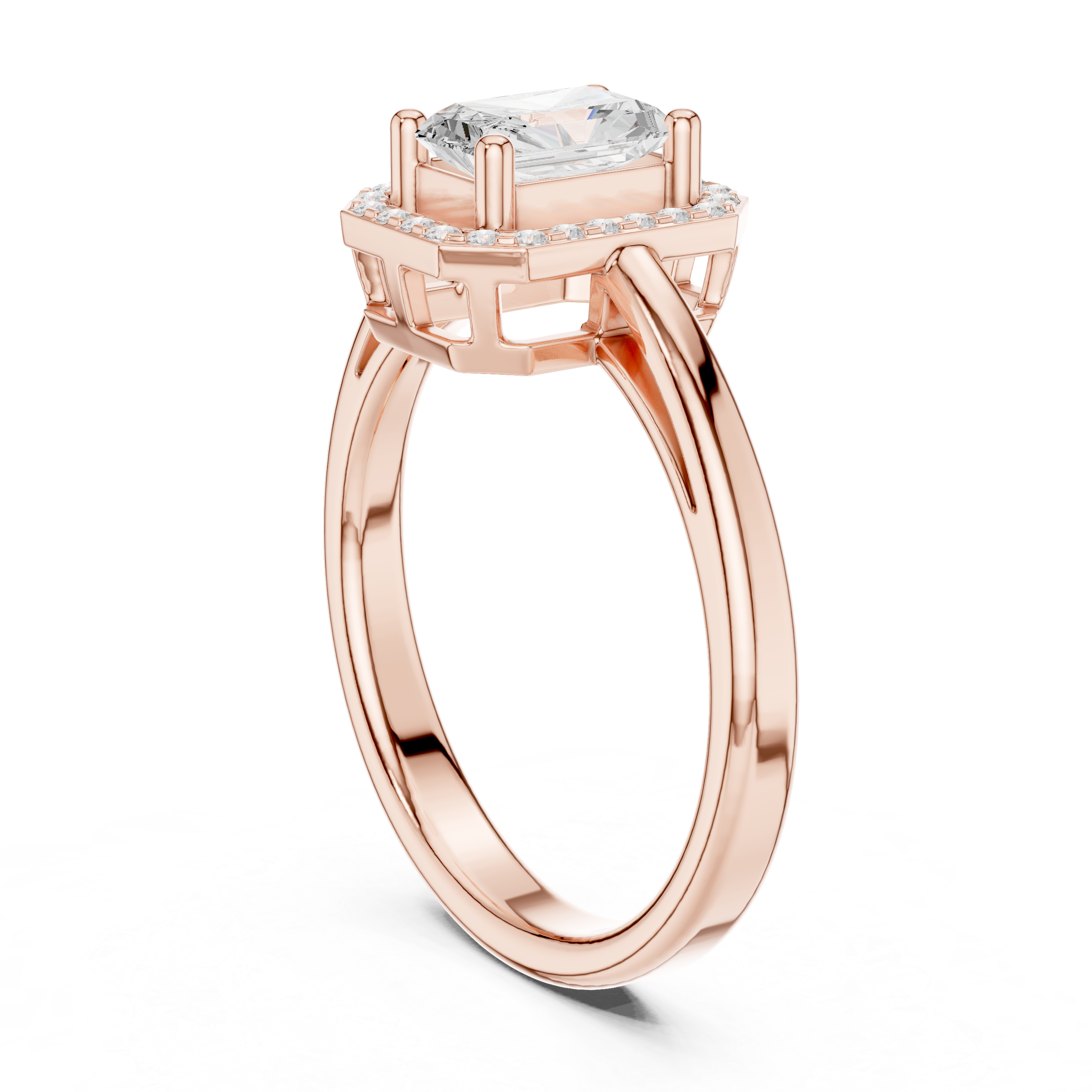 0.8 Carat Elegant Emerald Cut Moissanite Ring