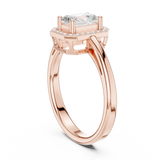 0.8 Carat Elegant Emerald Cut Moissanite Ring