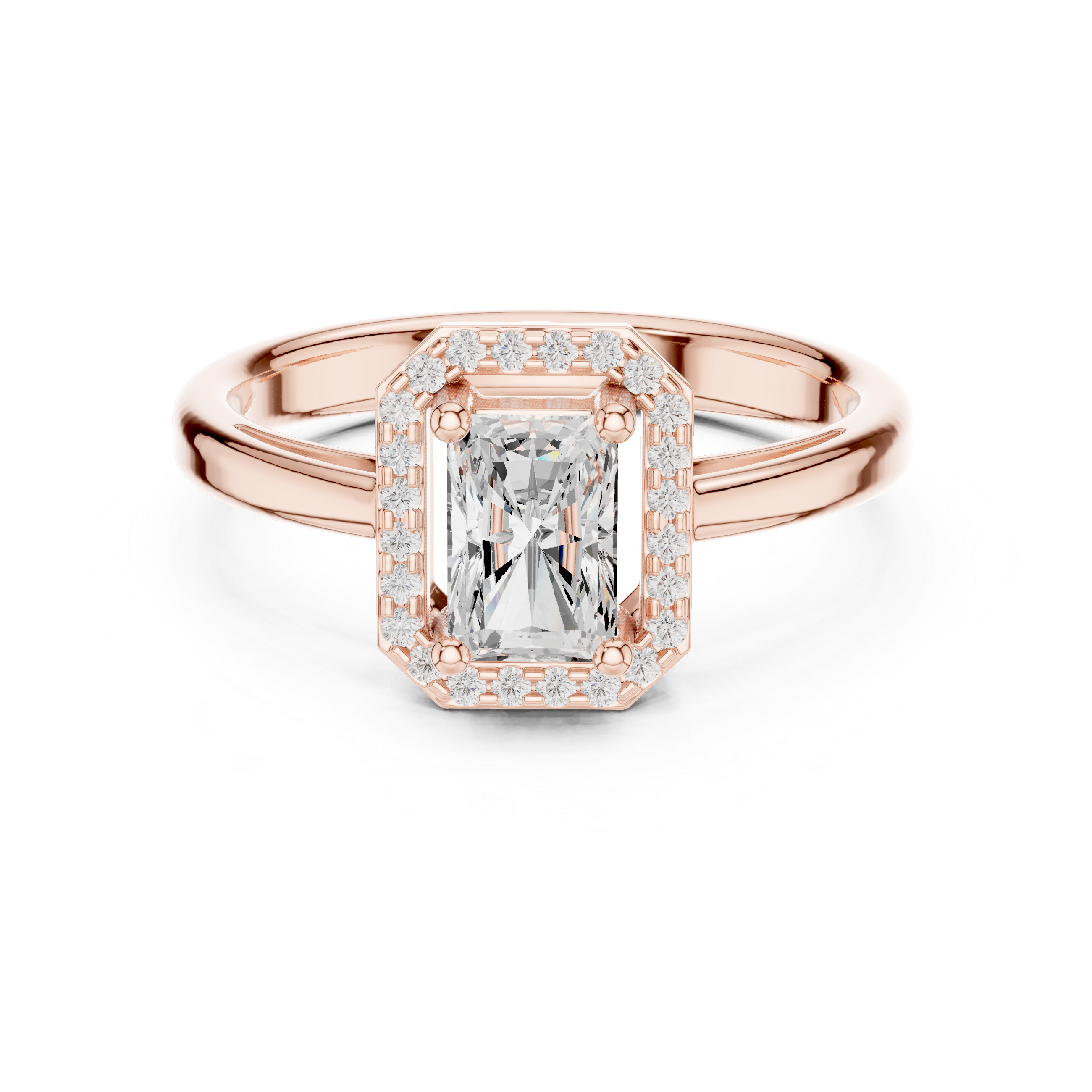 0.8 Carat Elegant Emerald Cut Moissanite Ring