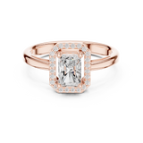 0.8 Carat Elegant Emerald Cut Moissanite Ring