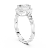 0.8 Carat Elegant Emerald Cut Moissanite Ring