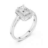 0.8 Carat Elegant Emerald Cut Moissanite Ring