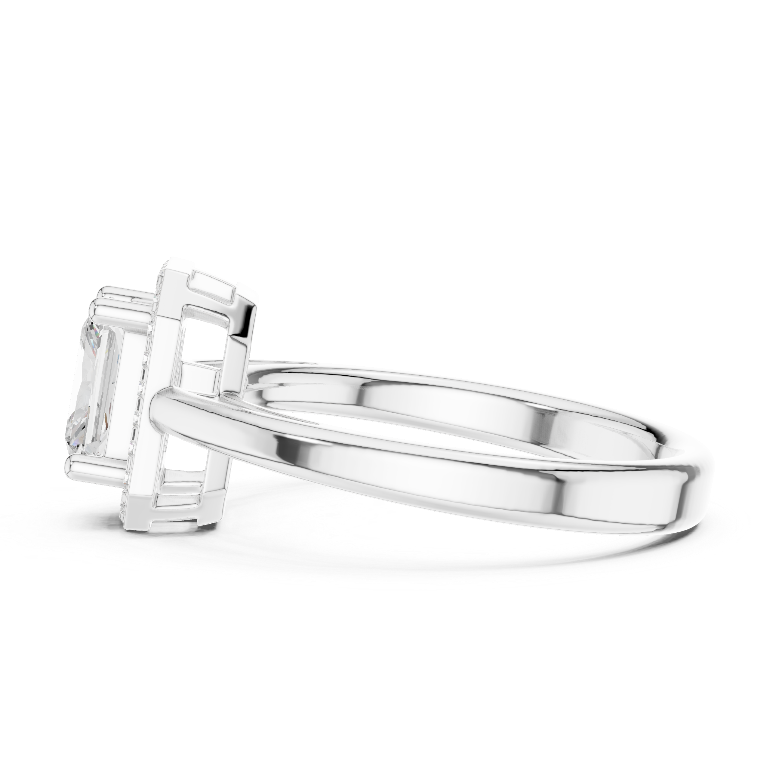 0.8 Carat Elegant Emerald Cut Moissanite Ring
