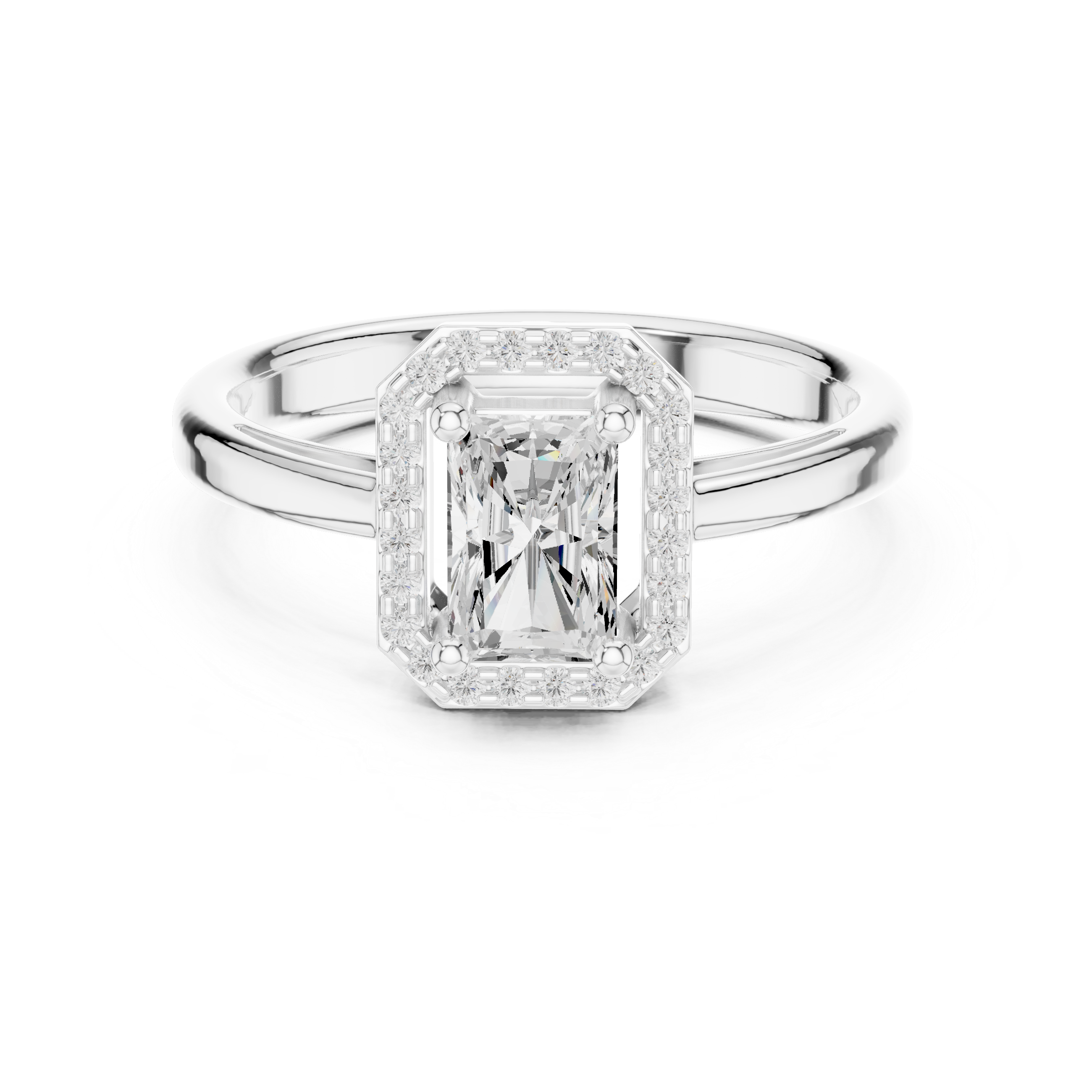 0.8 Carat Elegant Emerald Cut Moissanite Ring