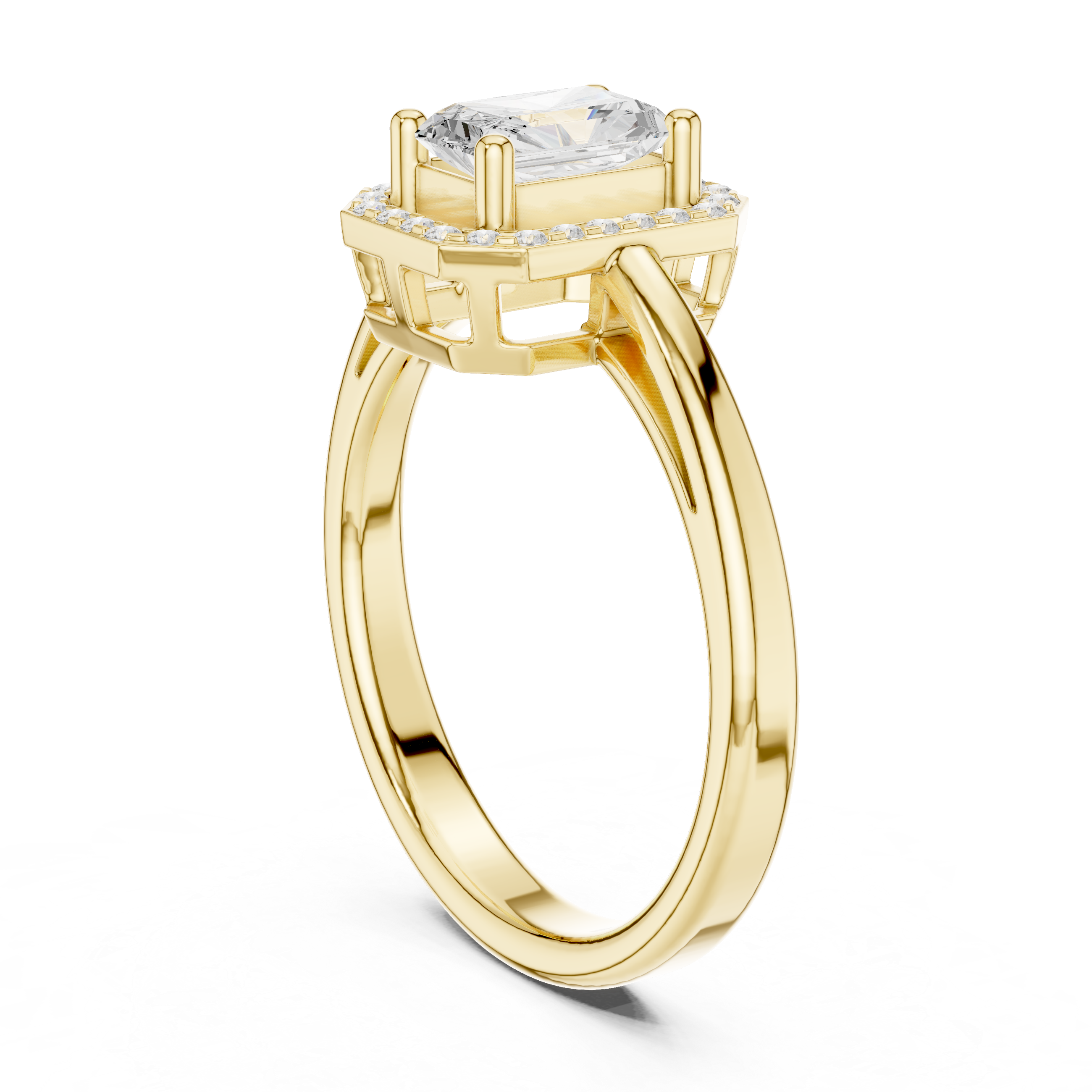 0.8 Carat Elegant Emerald Cut Moissanite Ring