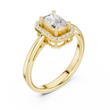 0.8 Carat Elegant Emerald Cut Moissanite Ring