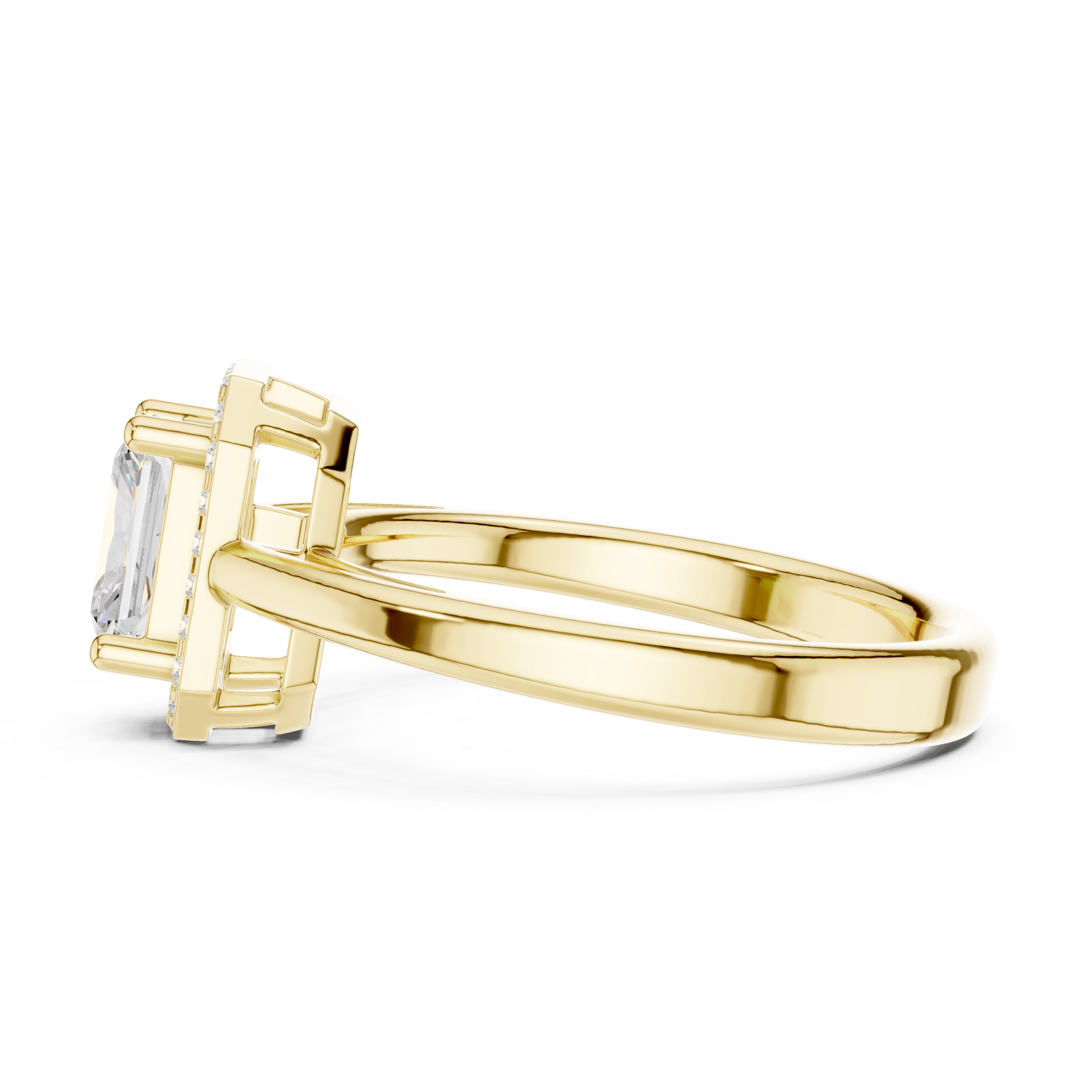 0.8 Carat Elegant Emerald Cut Moissanite Ring