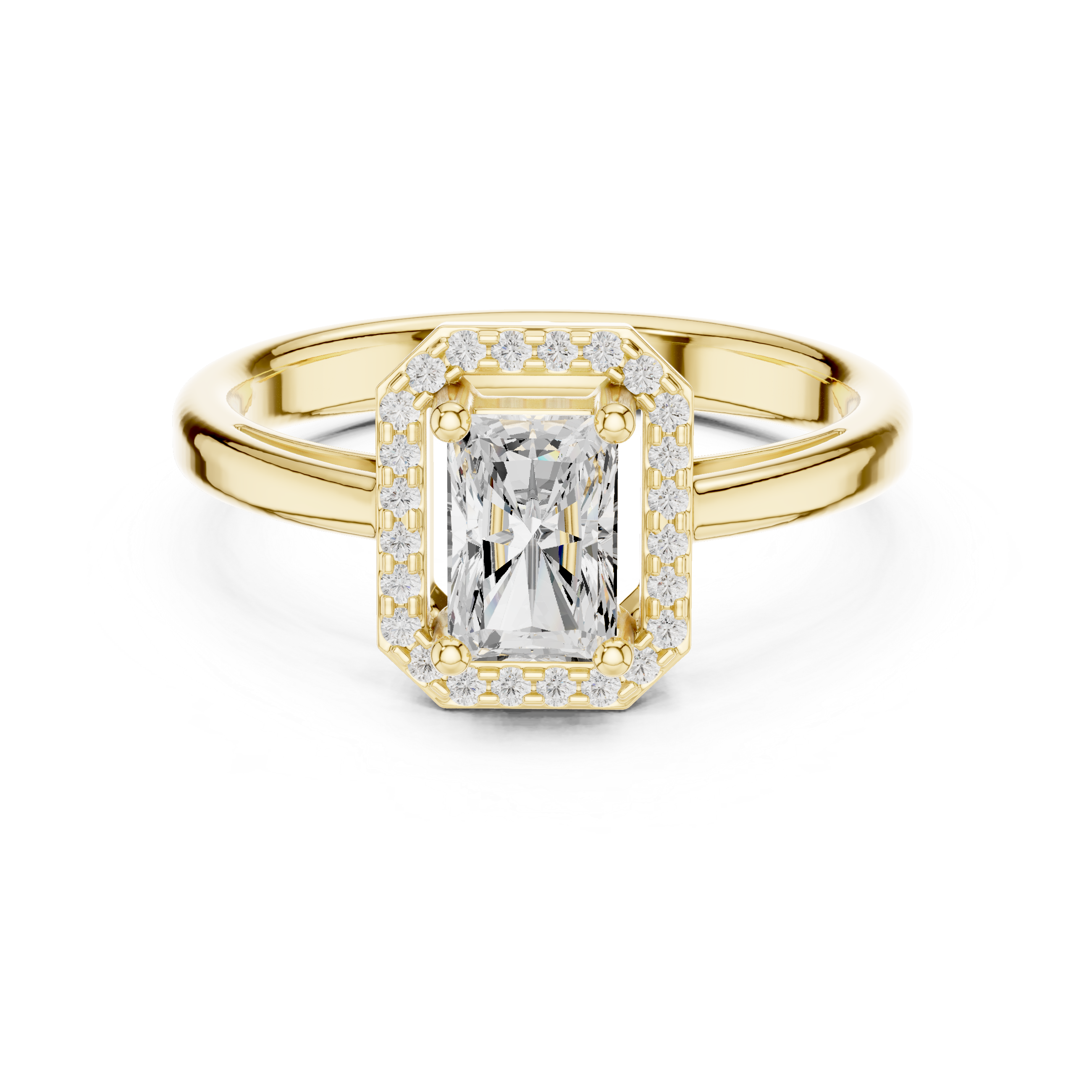 0.8 Carat Elegant Emerald Cut Moissanite Ring