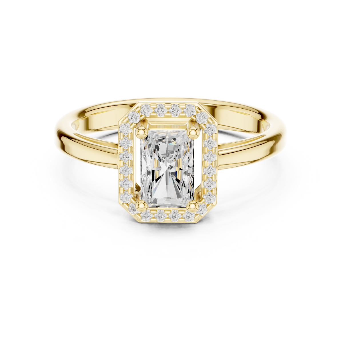 0.8 Carat Elegant Emerald Cut Moissanite Ring