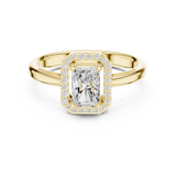 0.8 Carat Elegant Emerald Cut Moissanite Ring