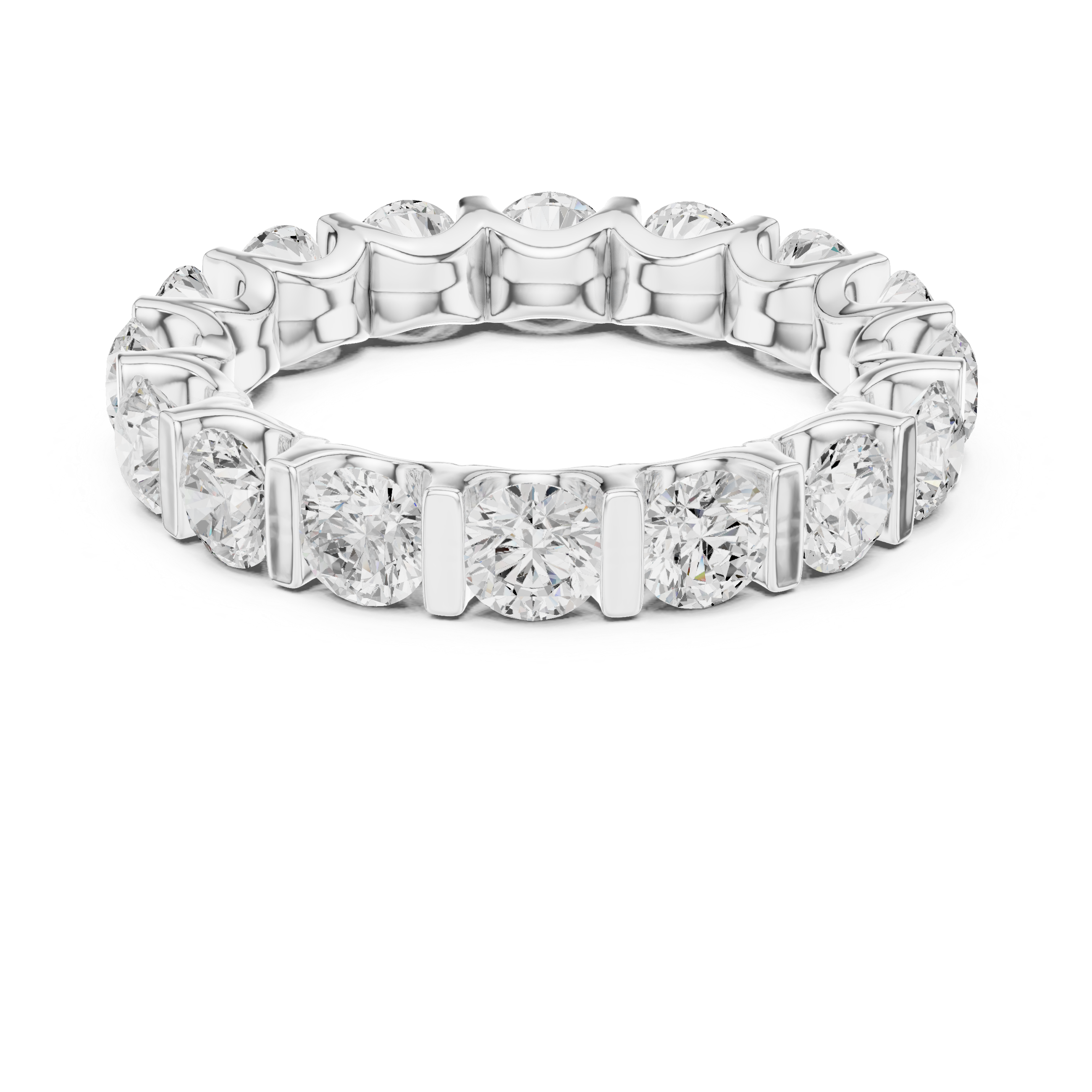 3.8 mm Fine Moissanite Band