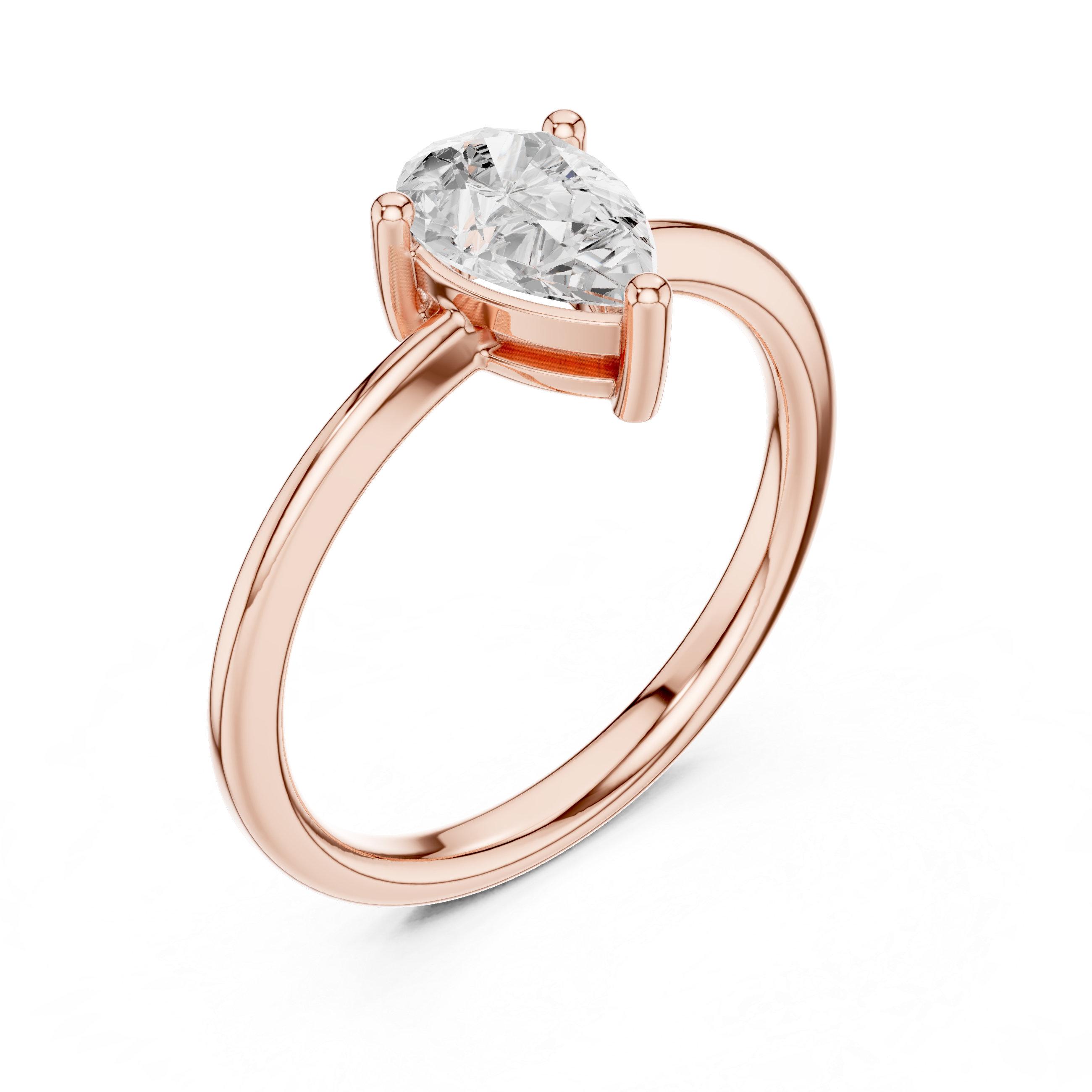 1 Carat Pear Cut Moissanite Ring