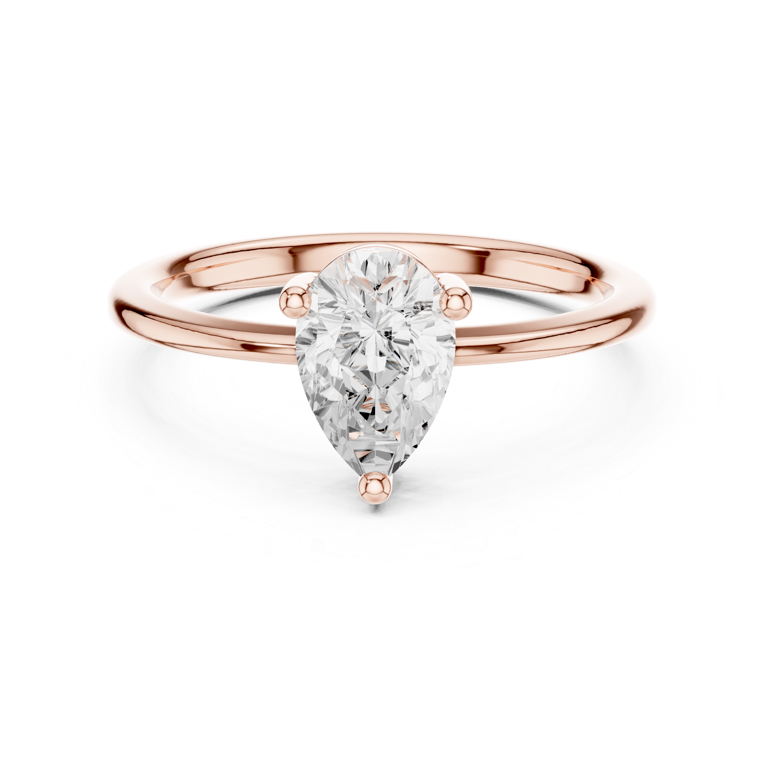 1 Carat Pear Cut Moissanite Ring
