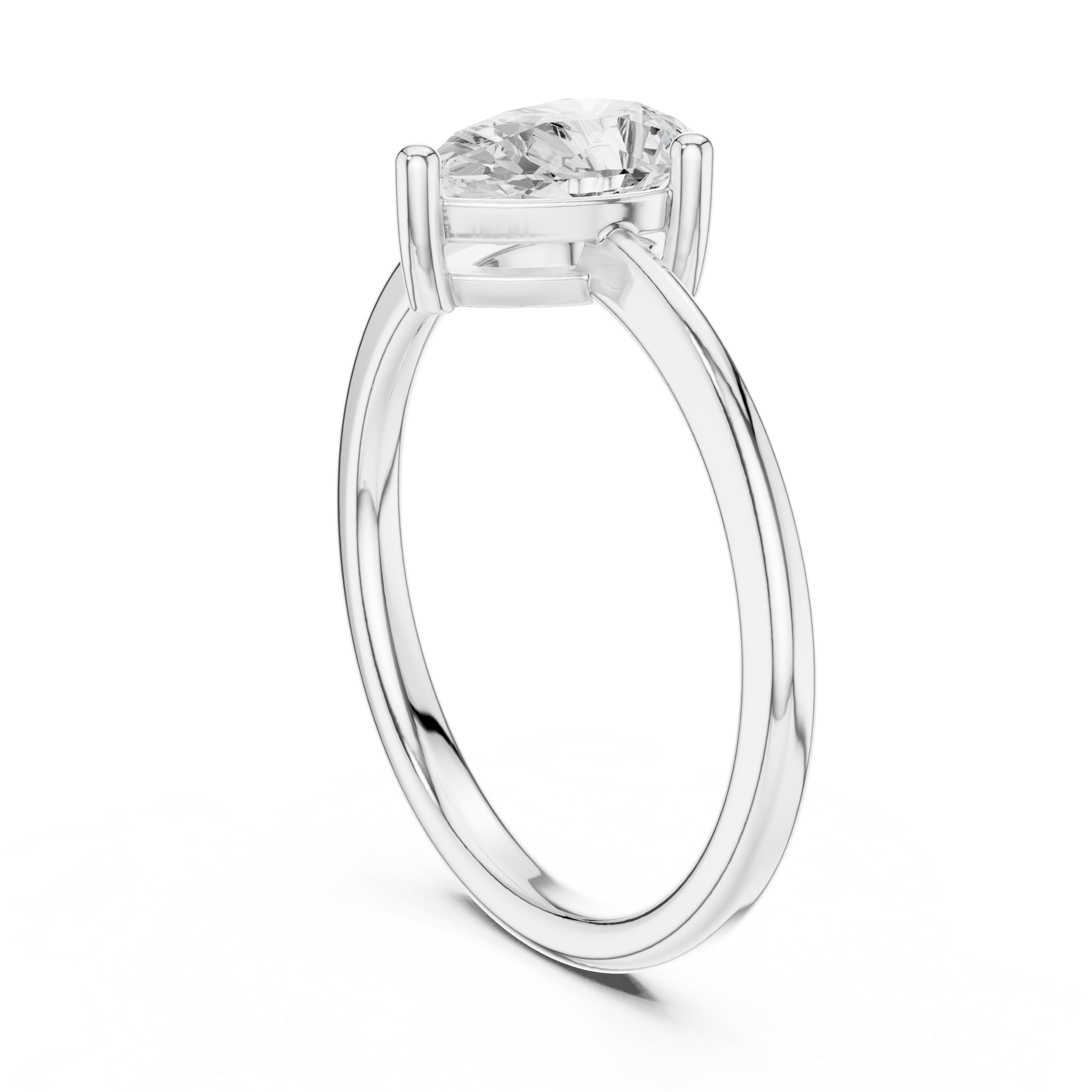 1 Carat Pear Cut Moissanite Ring