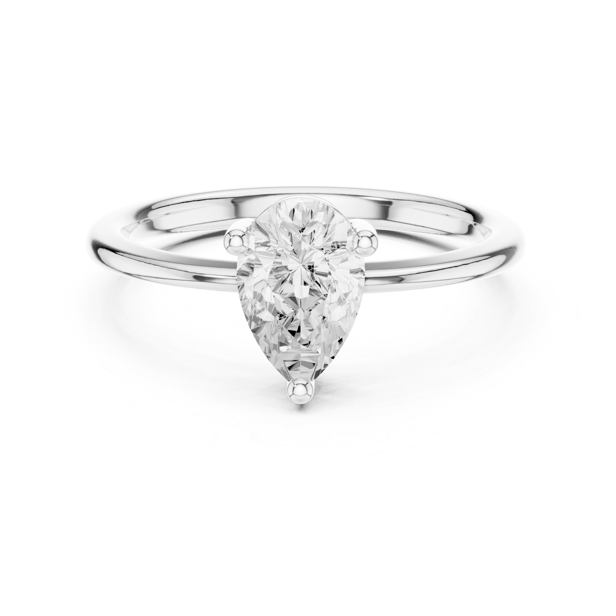 1 Carat Pear Cut Moissanite Ring