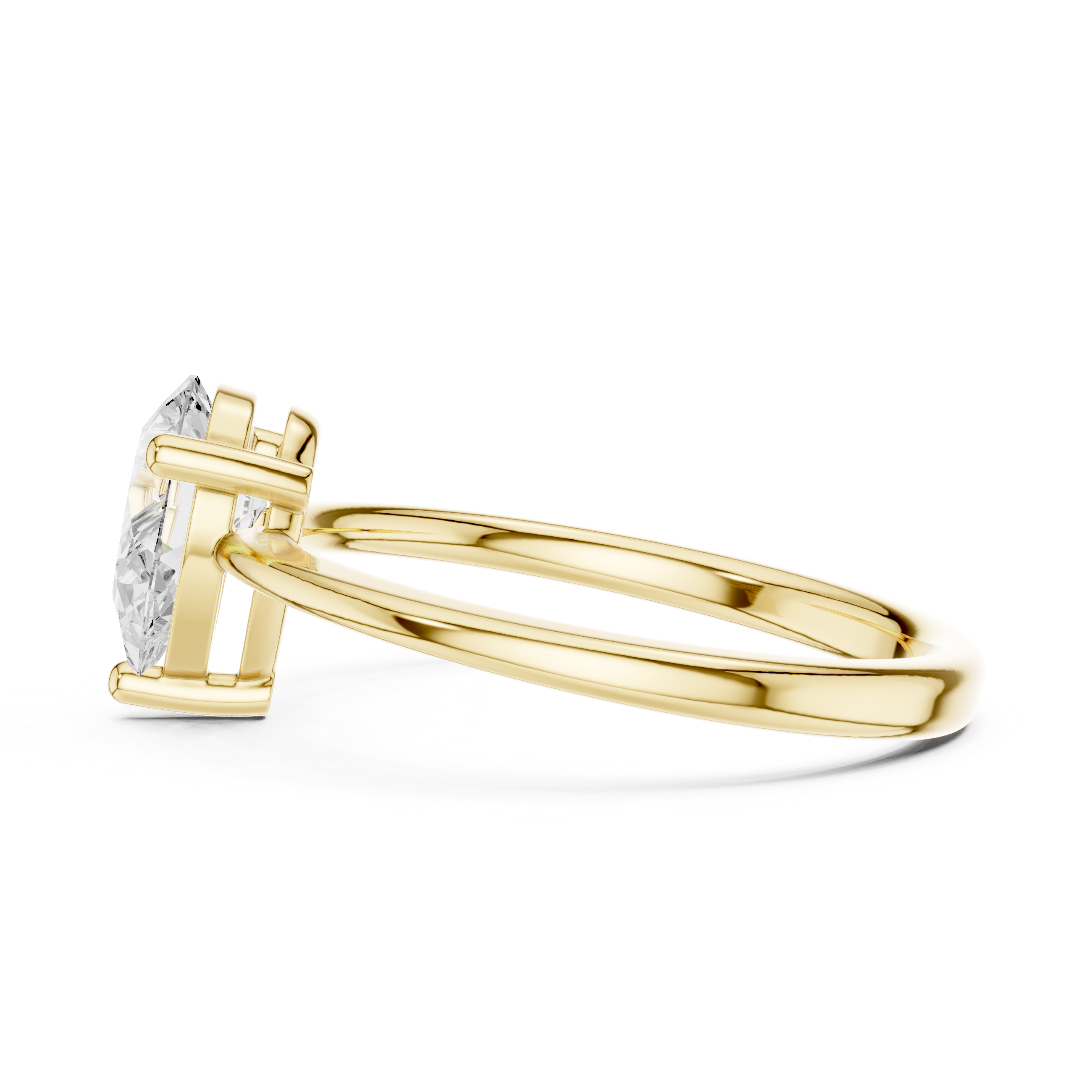 1 Carat Pear Cut Moissanite Ring