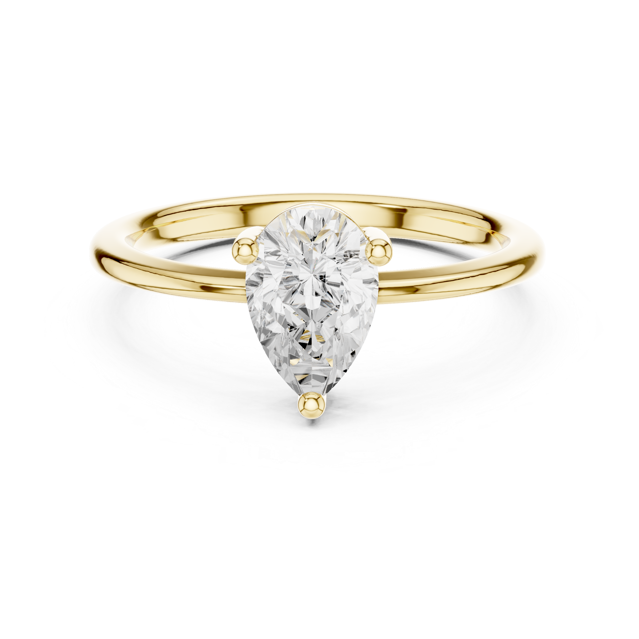 1 Carat Pear Cut Moissanite Ring