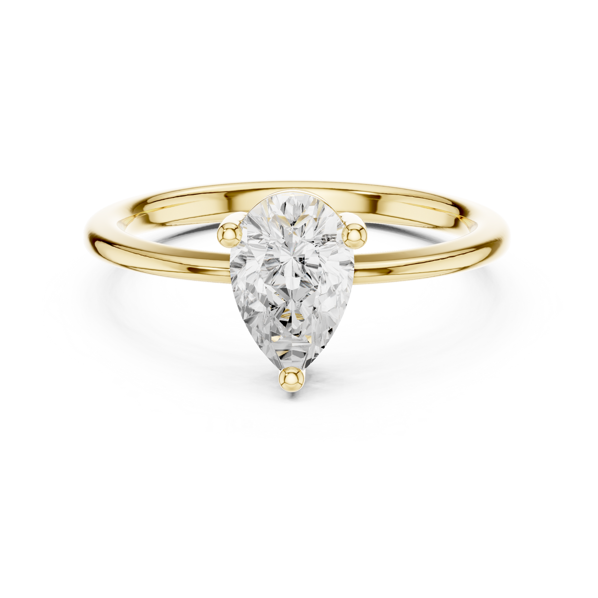 1 Carat Pear Cut Moissanite Ring
