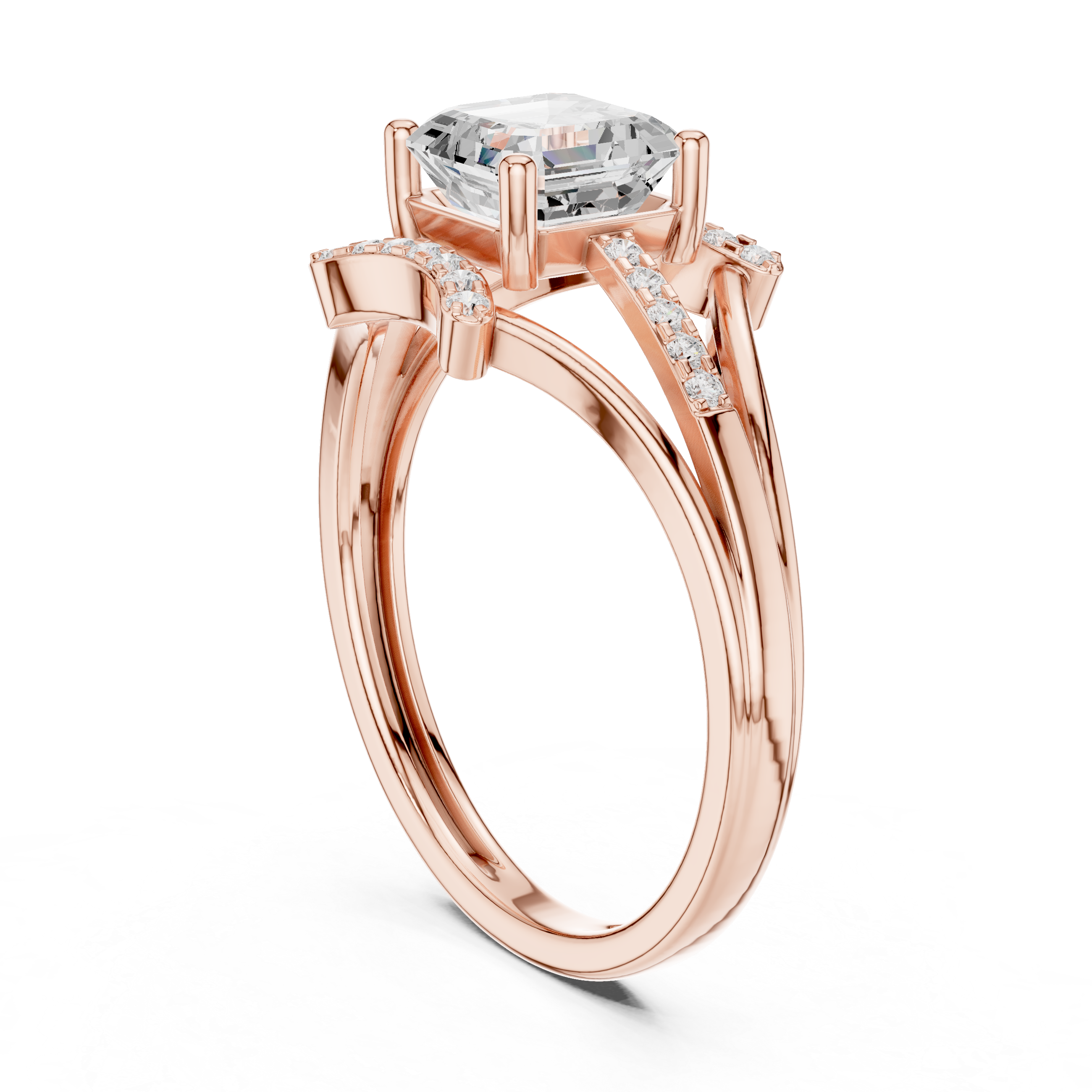 1.2 Carat Asscher Cut Moissanite Ring