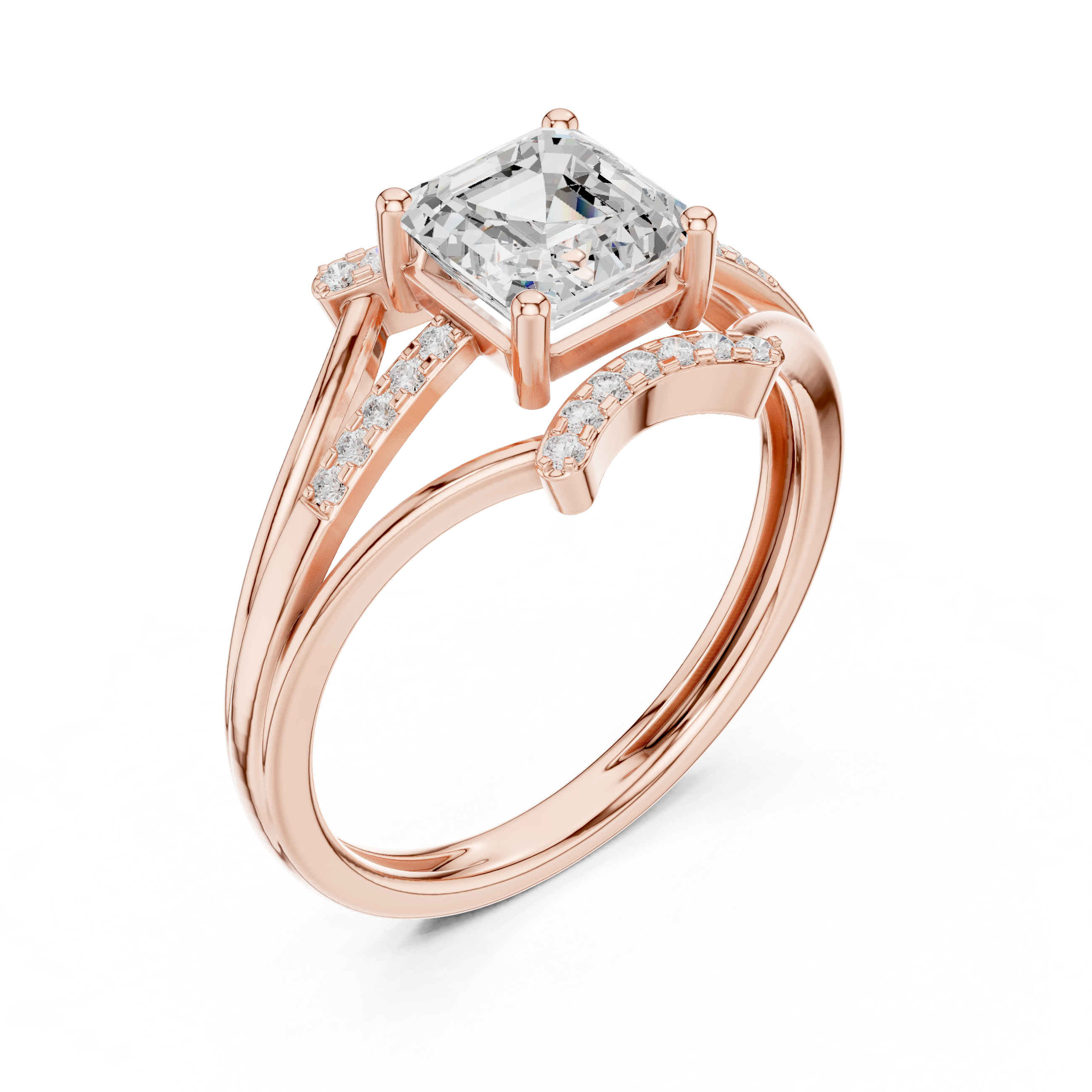 1.2 Carat Asscher Cut Moissanite Ring