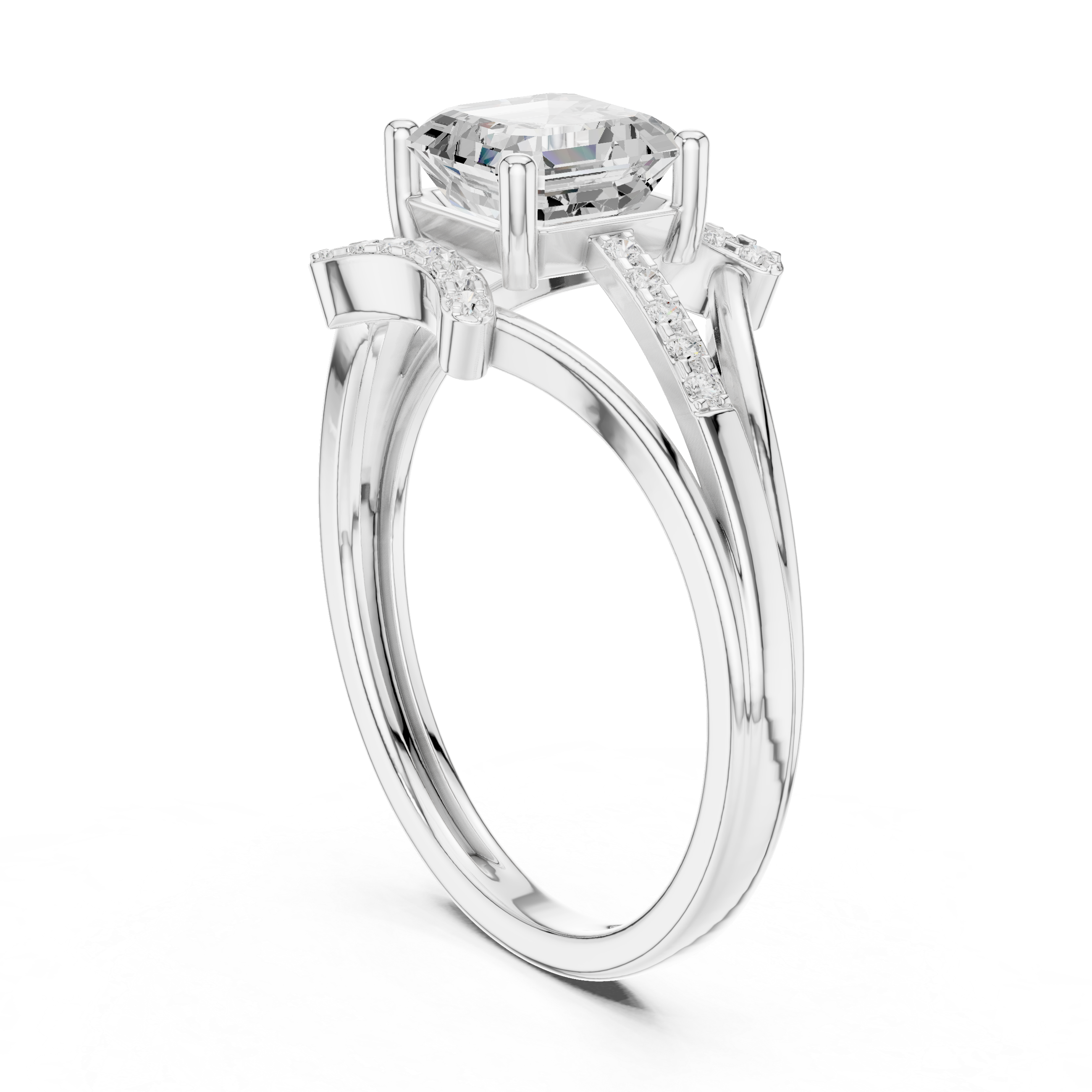 1.2 Carat Asscher Cut Moissanite Ring