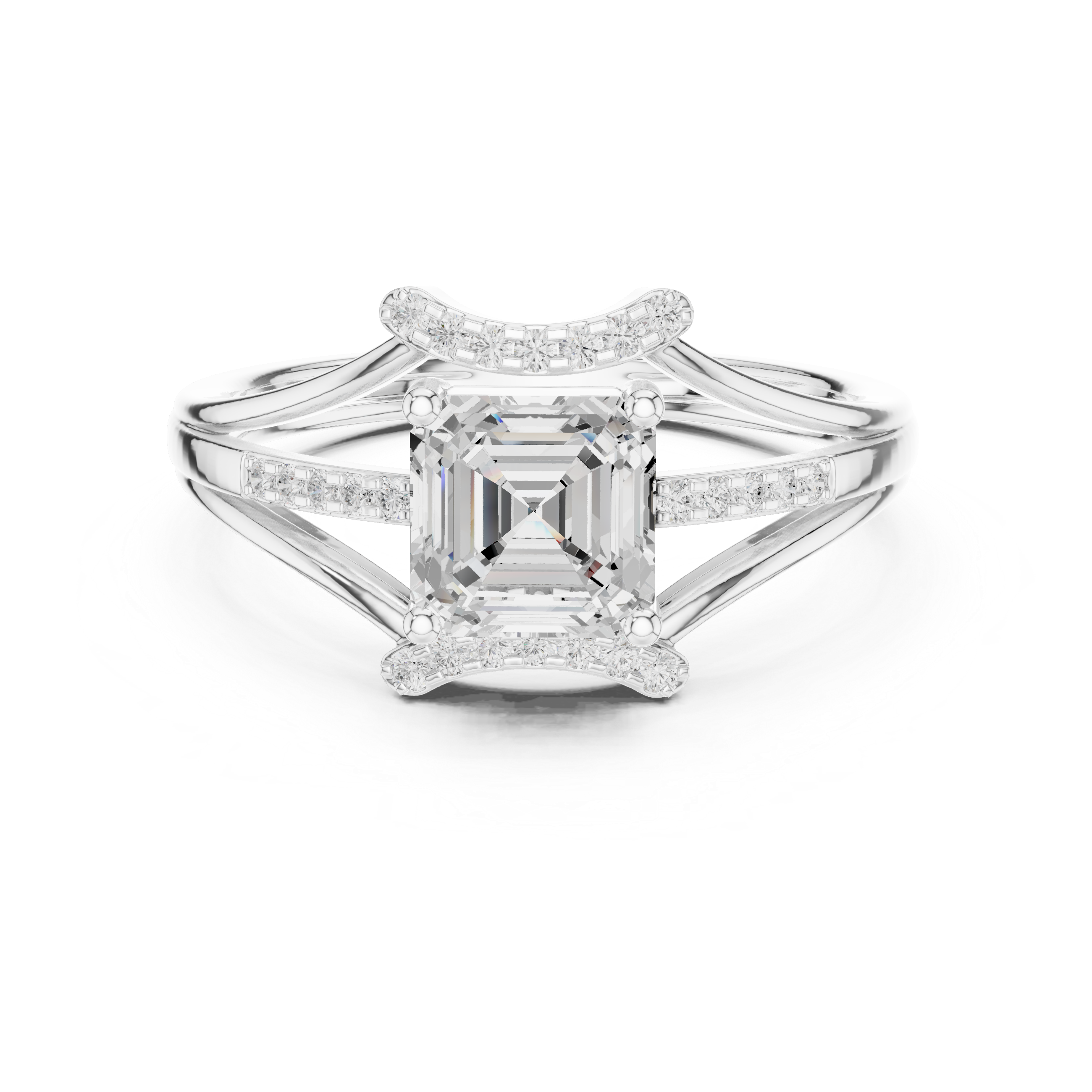 1.2 Carat Asscher Cut Moissanite Ring