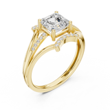 1.2 Carat Asscher Cut Moissanite Ring