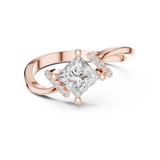 0.7 Carat Princess Cut Moissanite Ring