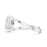 0.7 Carat Princess Cut Moissanite Ring