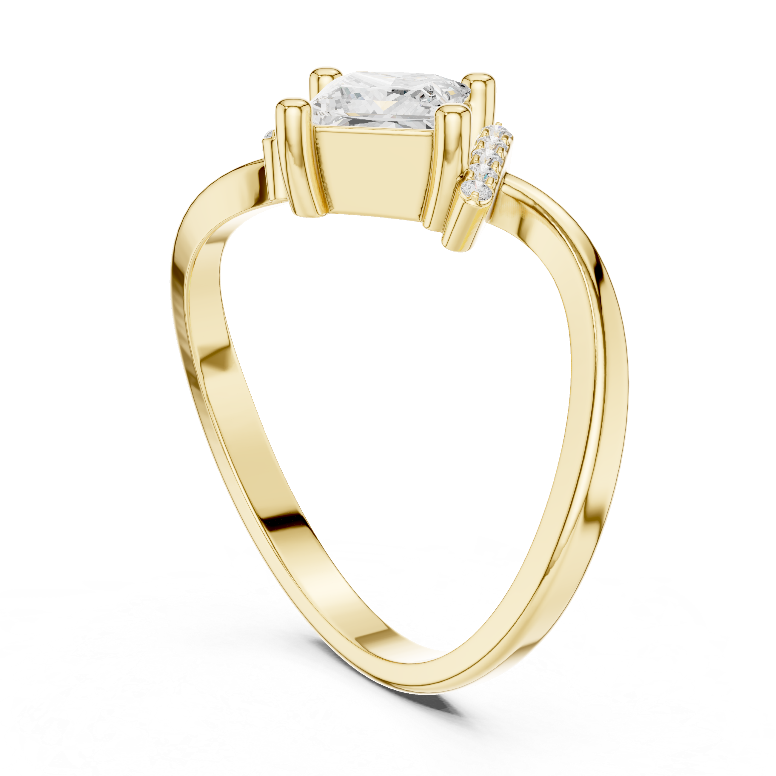 0.7 Carat Princess Cut Moissanite Ring
