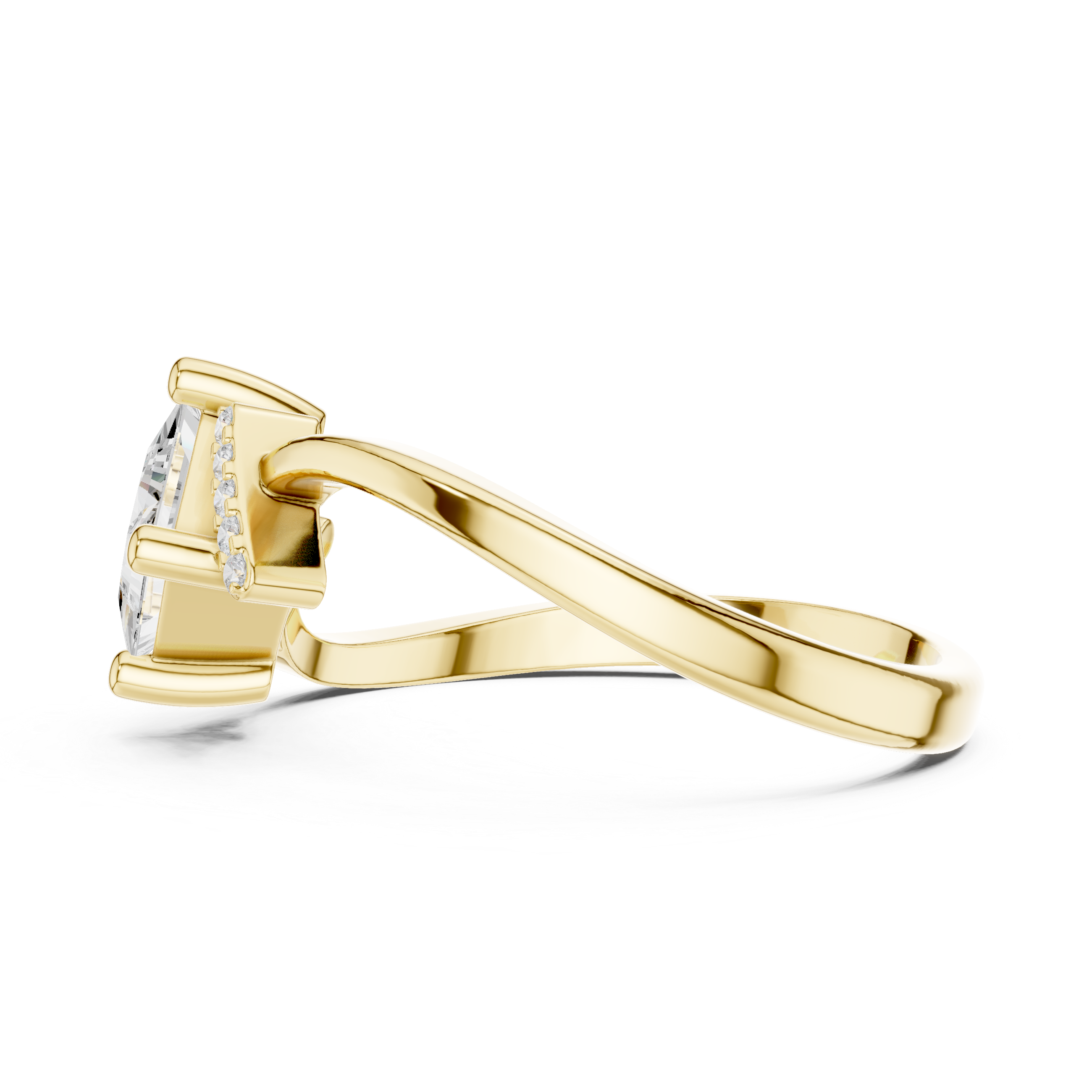 0.7 Carat Princess Cut Moissanite Ring