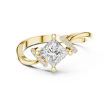 0.7 Carat Princess Cut Moissanite Ring