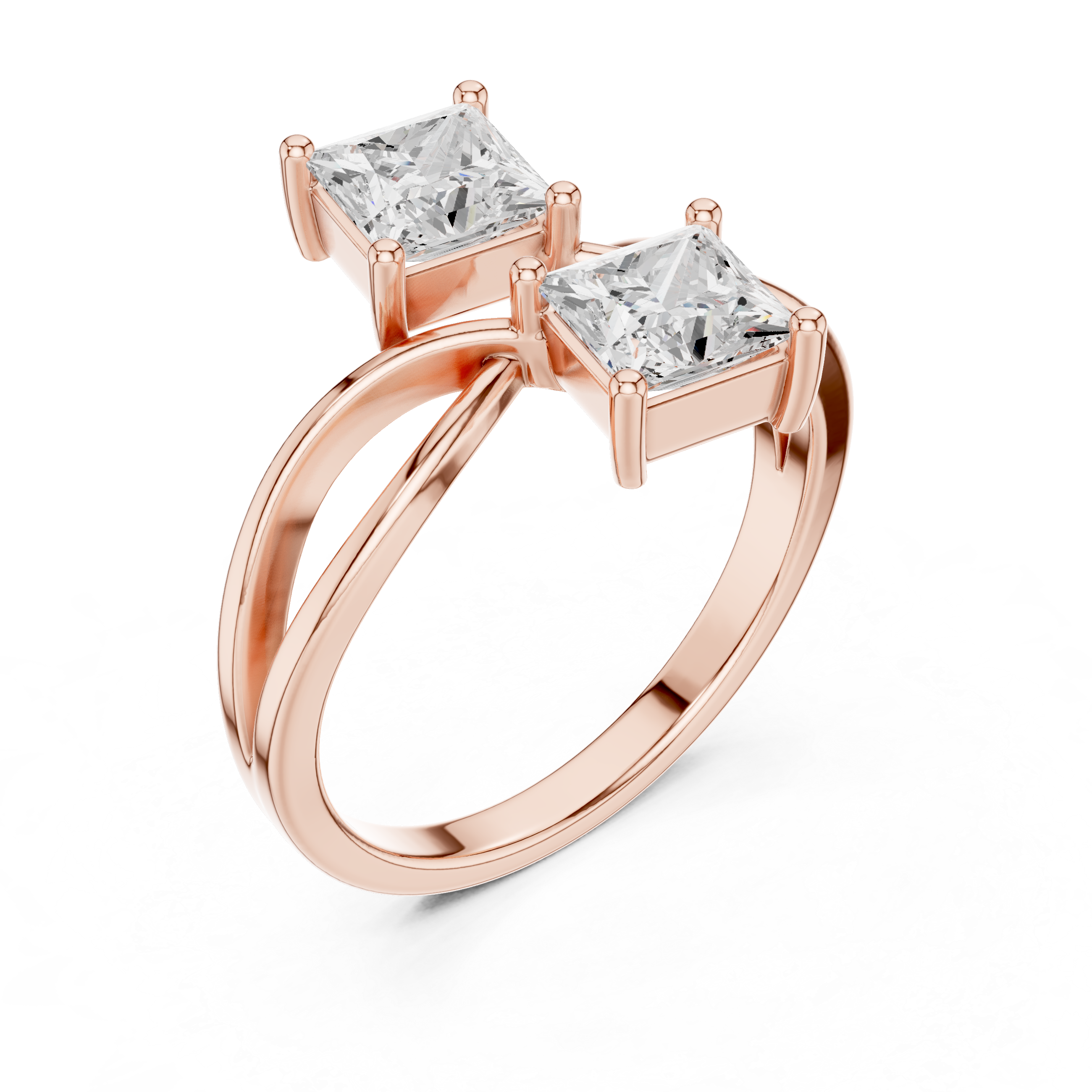 1.28 Carat Princess Cut Moissanite Ring