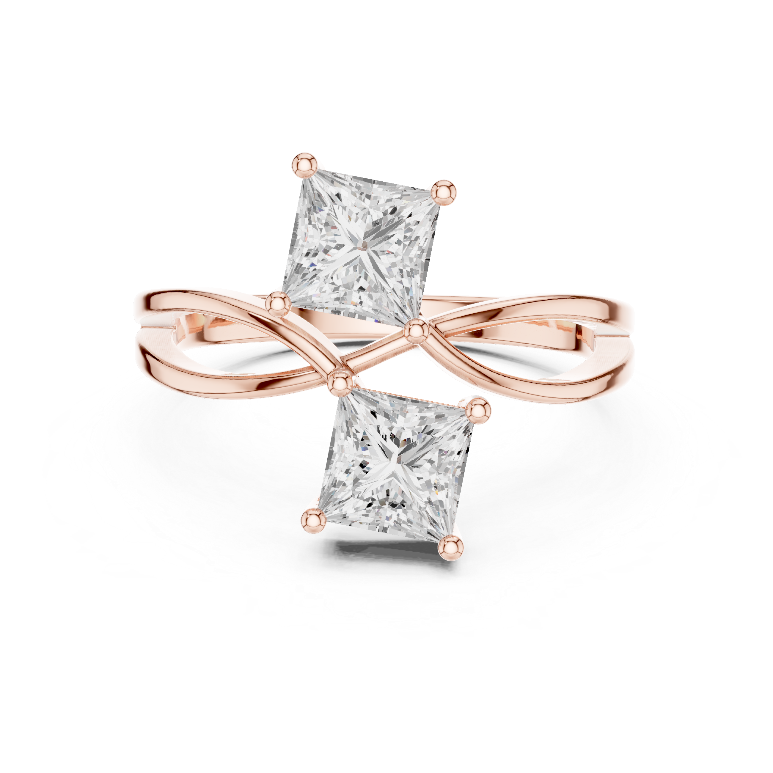 1.28 Carat Princess Cut Moissanite Ring