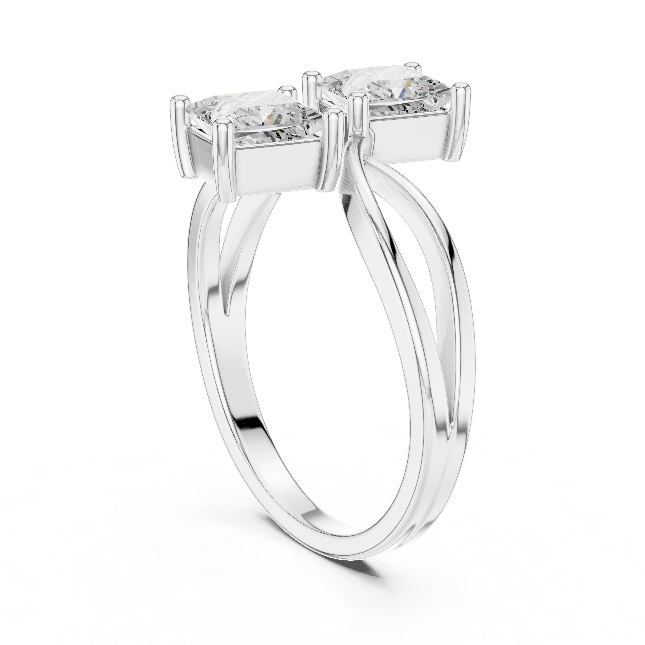 1.28 Carat Princess Cut Moissanite Ring