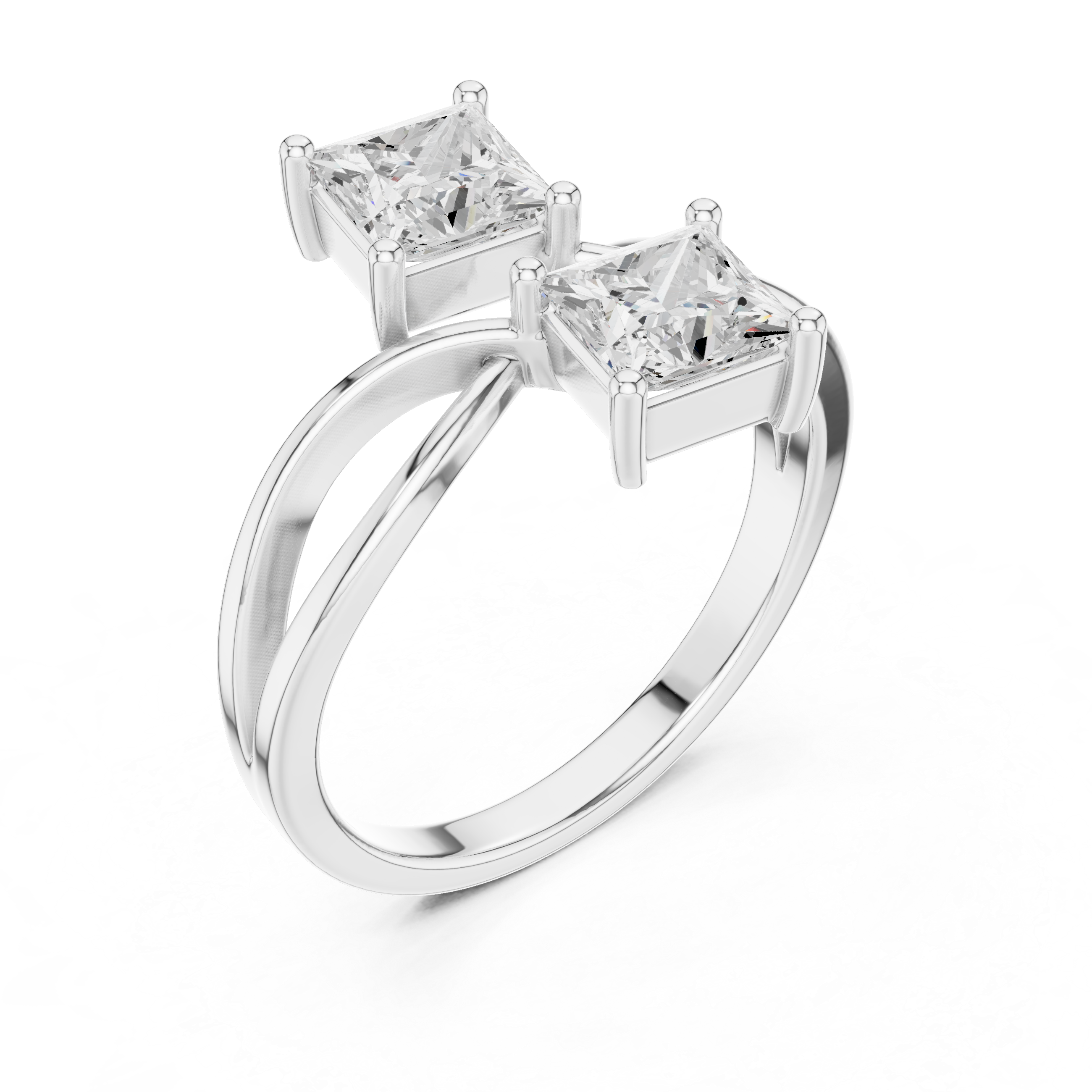 1.28 Carat Princess Cut Moissanite Ring