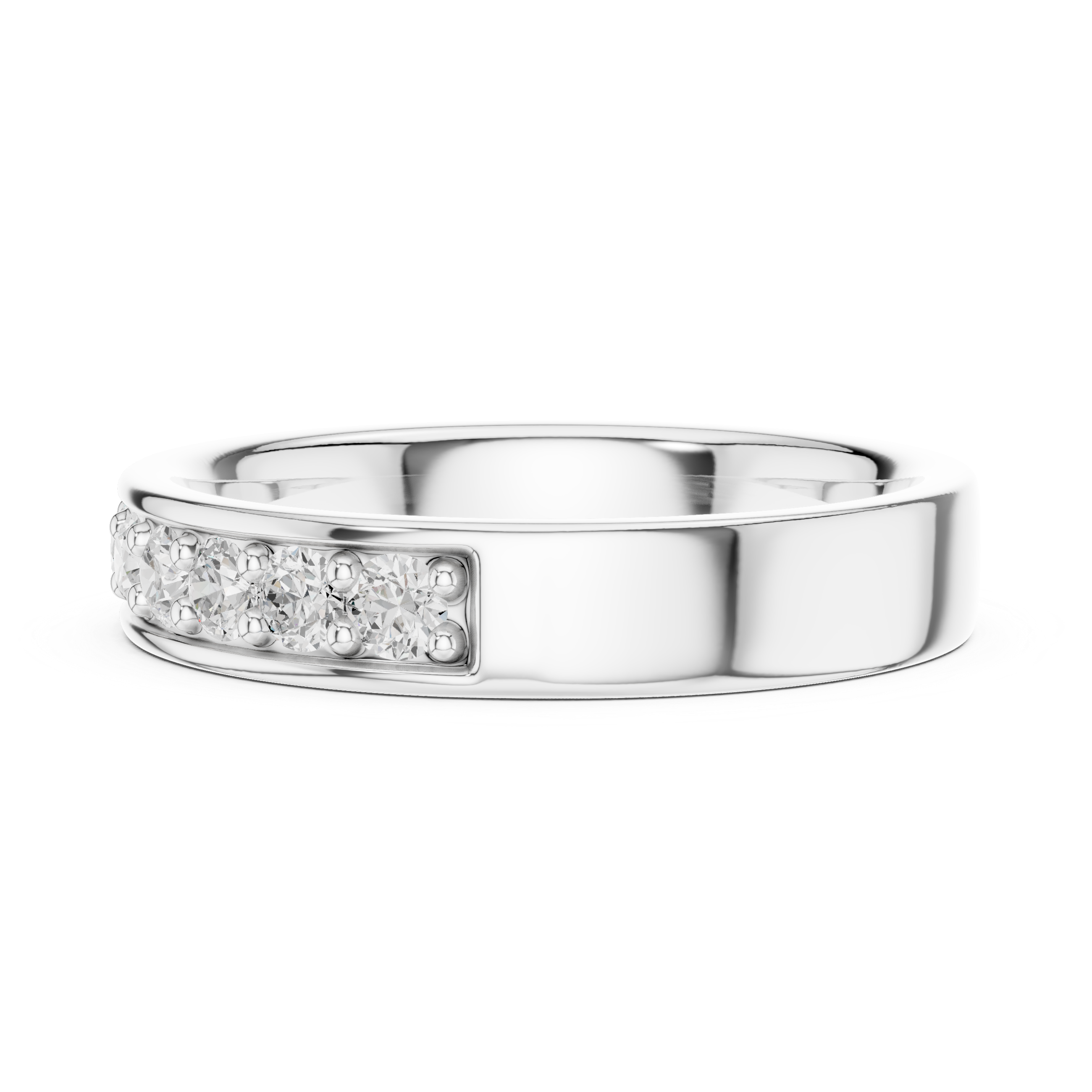 3.86 mm Fancy Moissanite Band