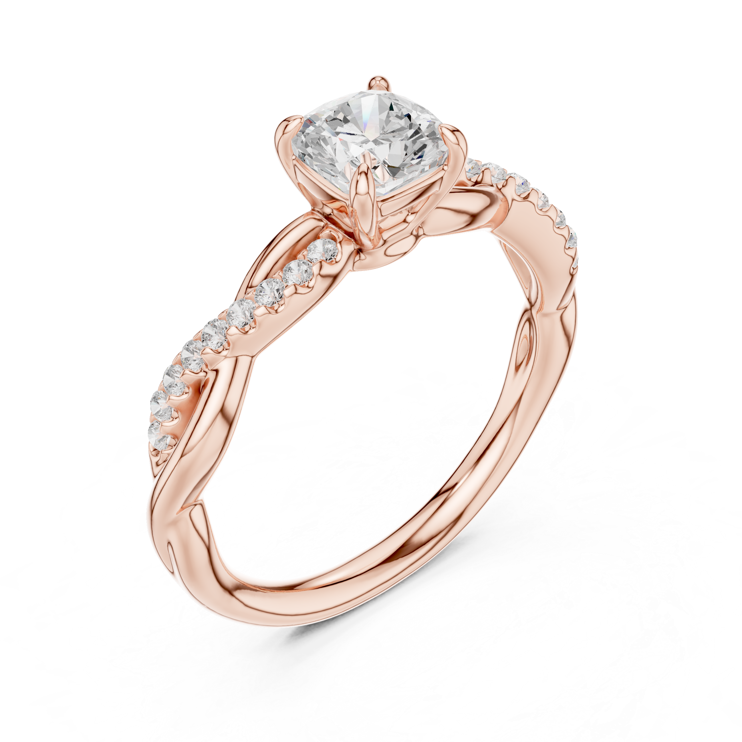 0.84 Carat Round Cut Moissanite Ring