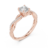 0.84 Carat Round Cut Moissanite Ring