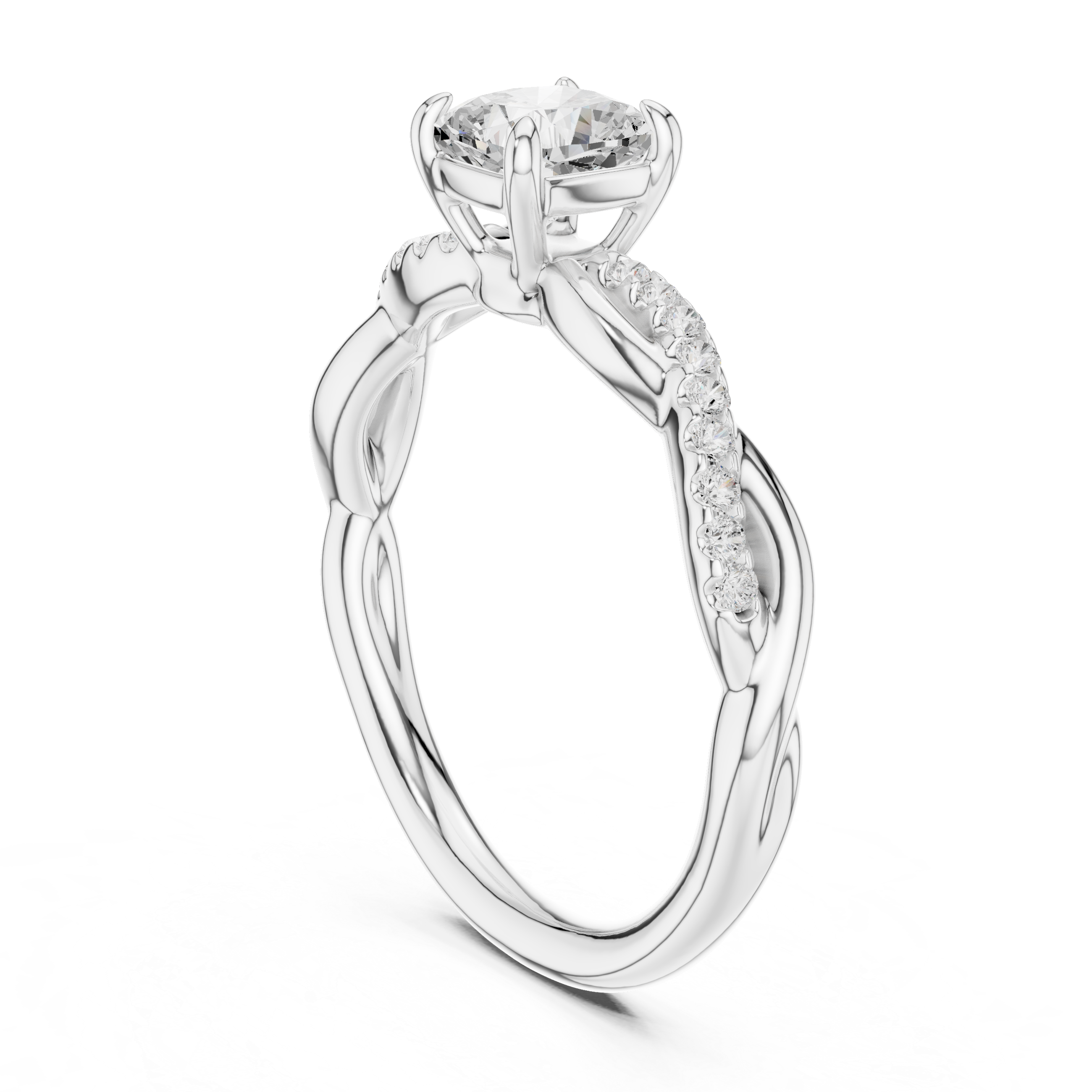 0.84 Carat Round Cut Moissanite Ring