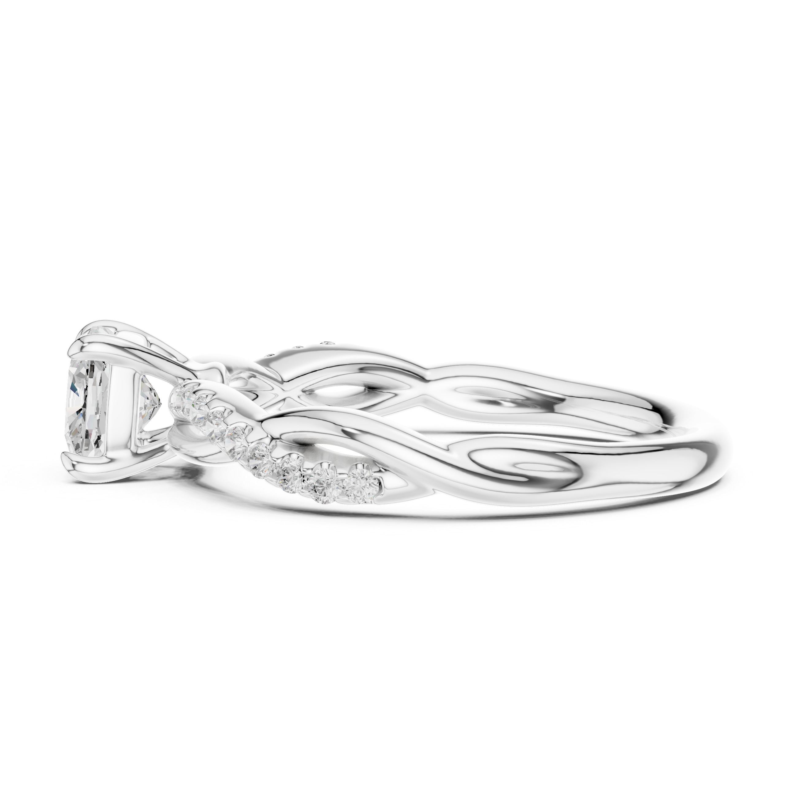 0.84 Carat Round Cut Moissanite Ring
