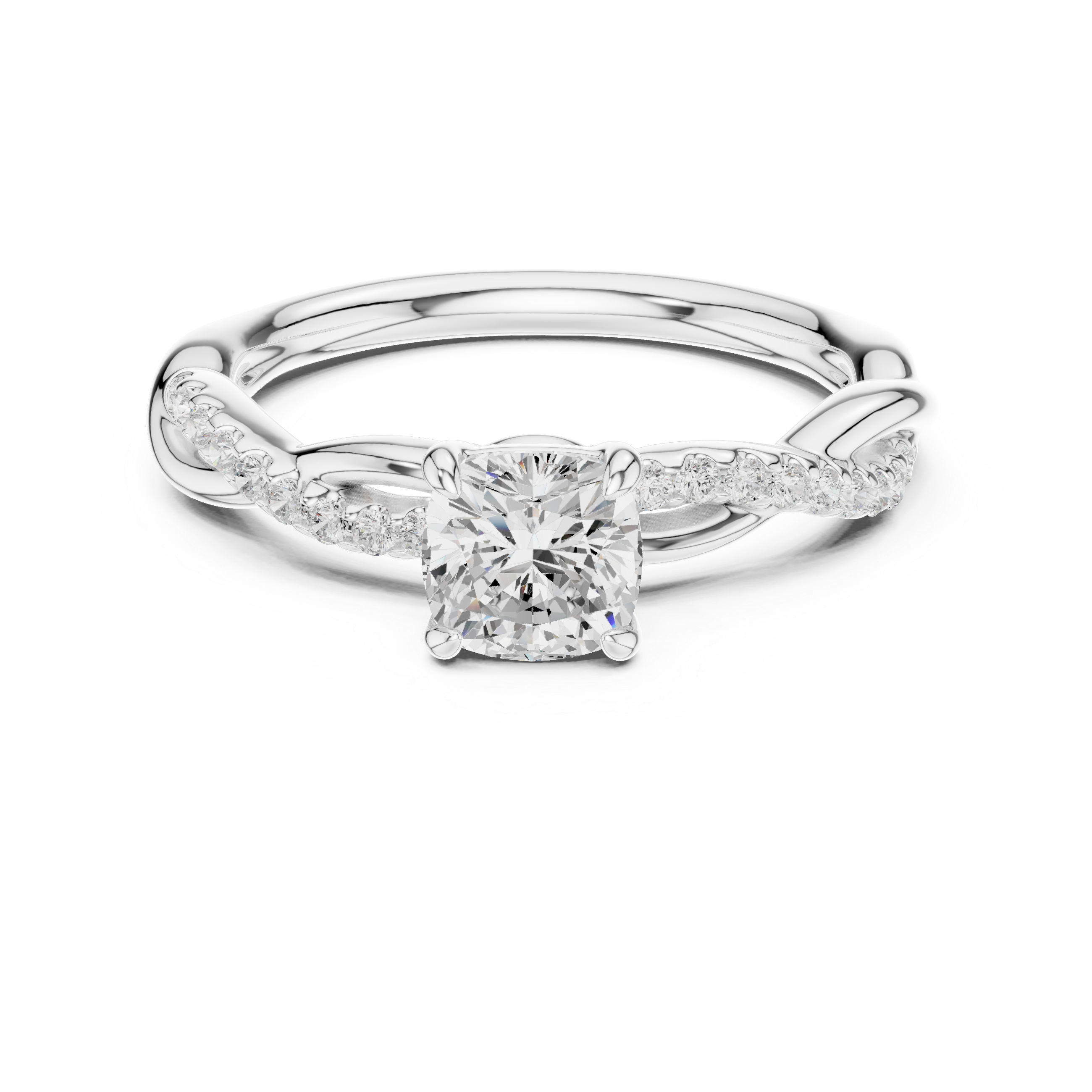 0.84 Carat Round Cut Moissanite Ring