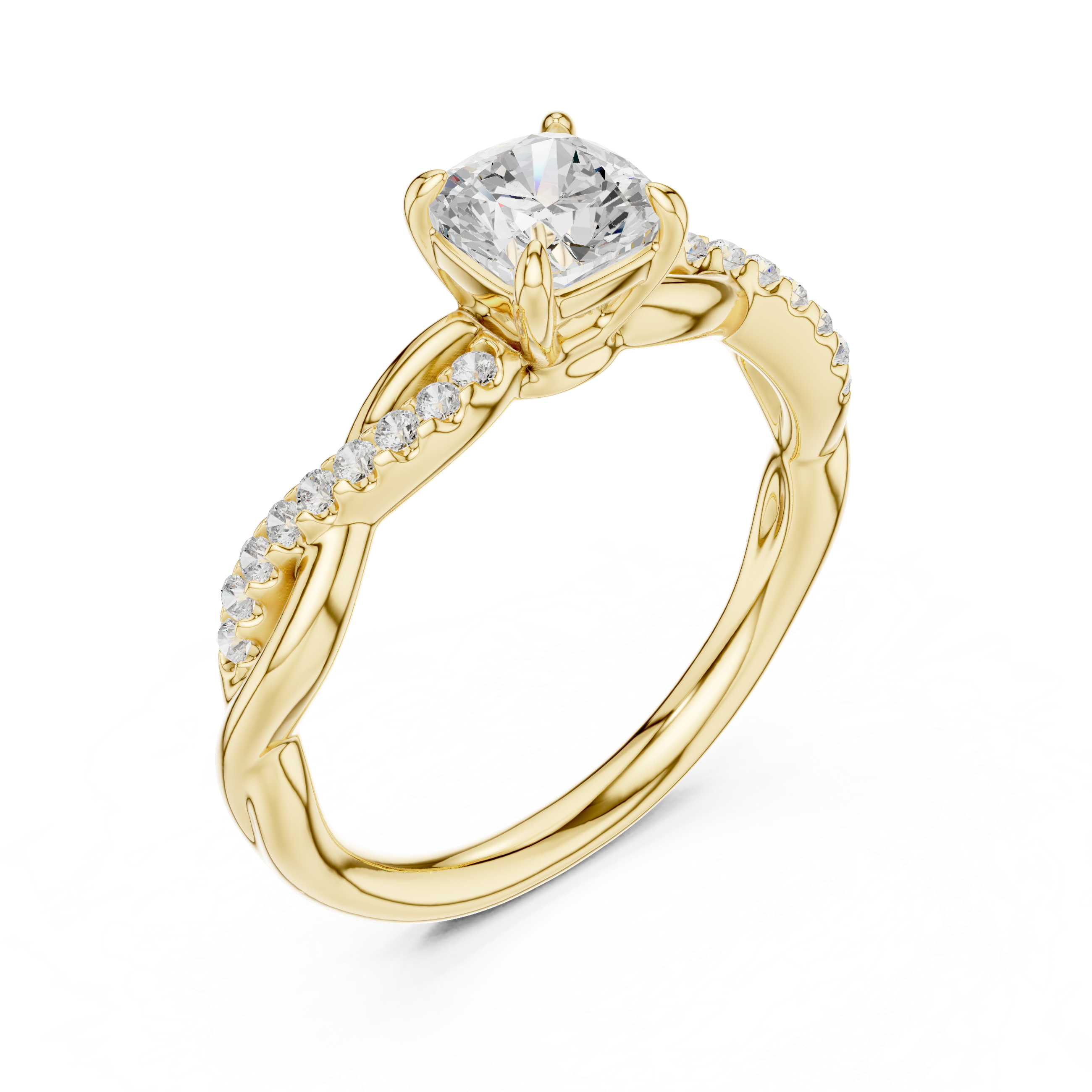 0.84 Carat Round Cut Moissanite Ring